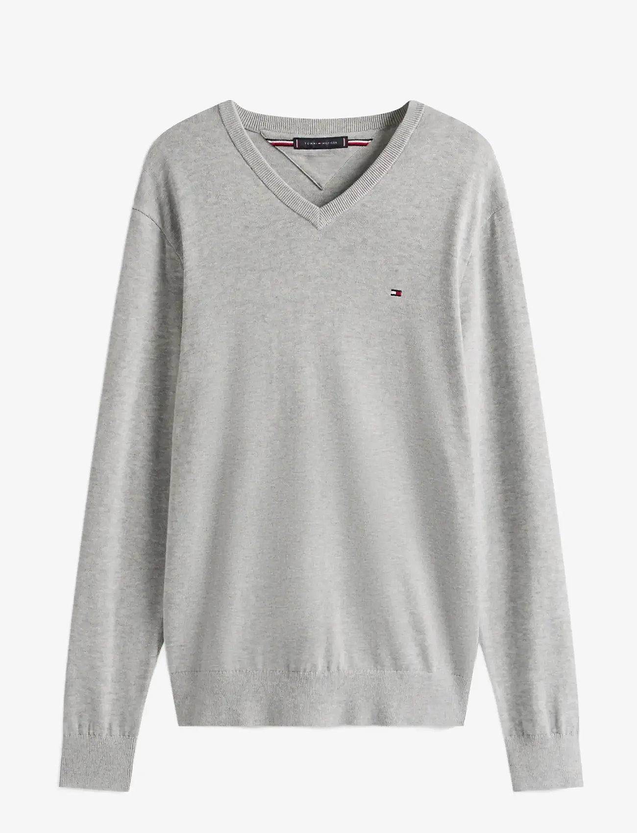 Tommy Hilfiger - ESSENTIAL COTTON V NECK - v-ausschnitt - light grey heather - 1