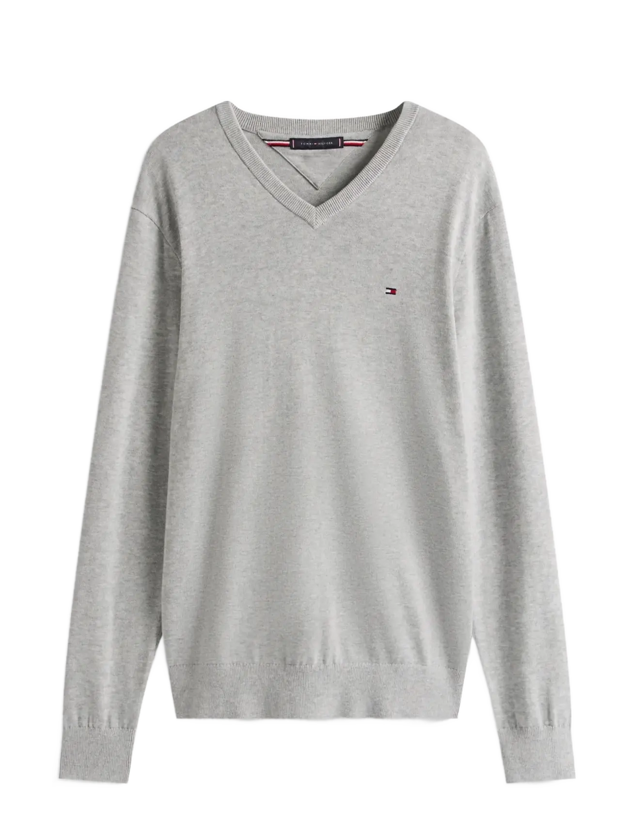 Tommy Hilfiger ESSENTIAL COTTON V NECK - Kläder - LIGHT GREY HEATHER / grey