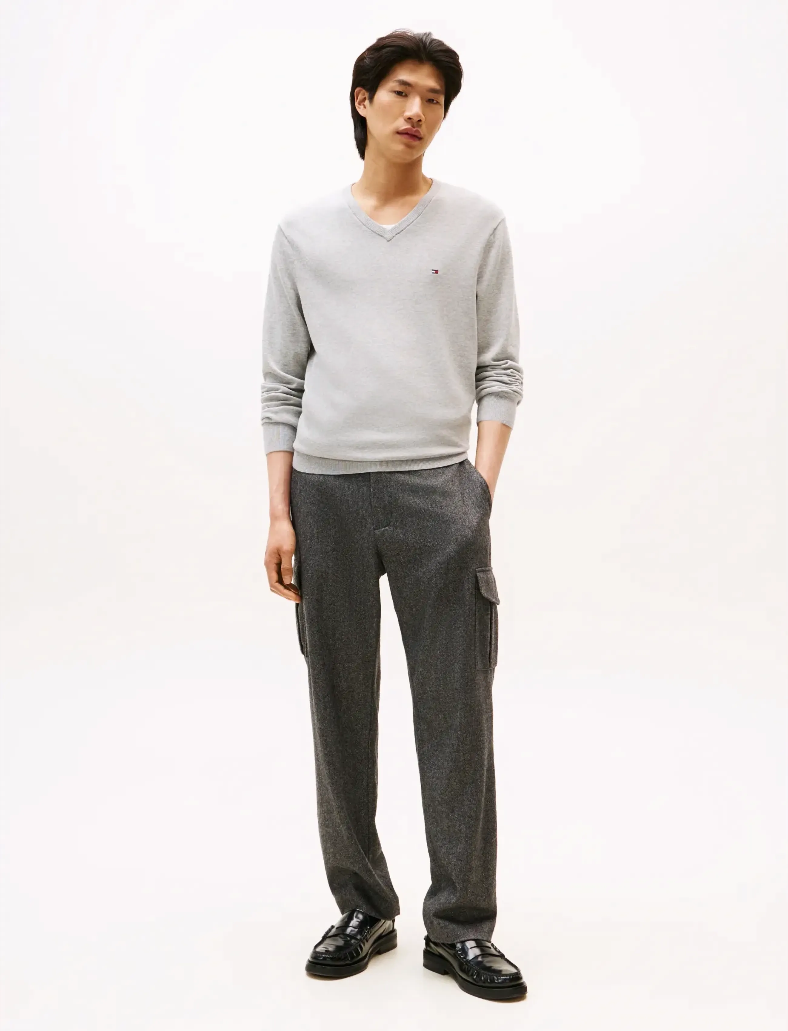 Tommy Hilfiger - ESSENTIAL COTTON V NECK - v-necks - light grey heather - 4