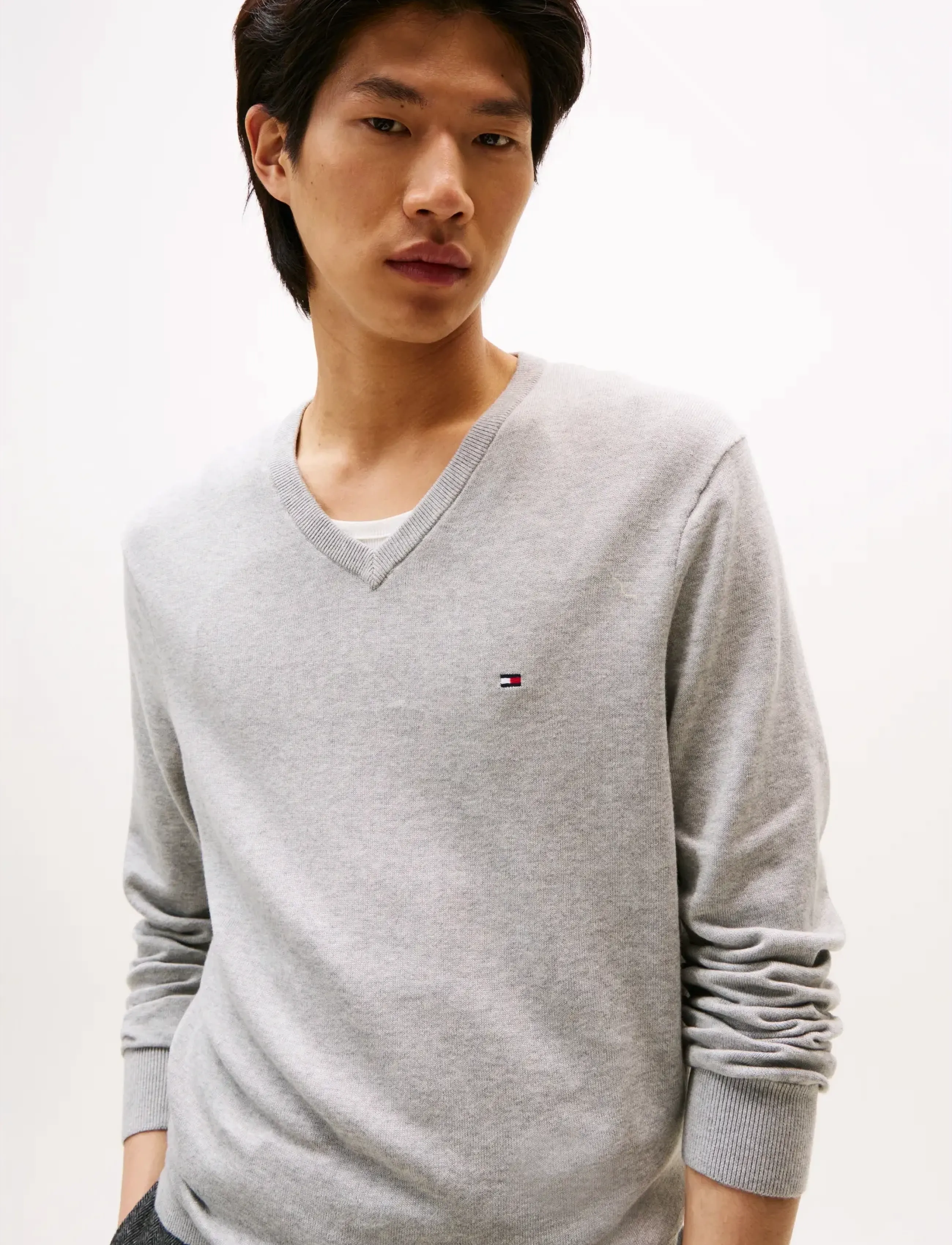 Tommy Hilfiger - ESSENTIAL COTTON V NECK - v-necks - light grey heather - 5