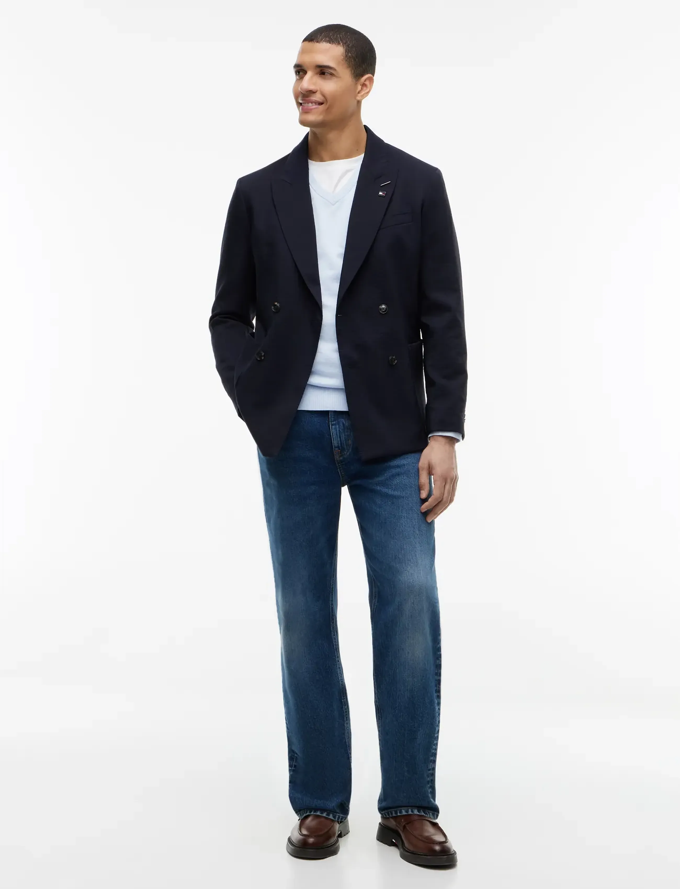 Tommy Hilfiger - ESSENTIAL COTTON V NECK - v-ausschnitt - sky blue heather - 4