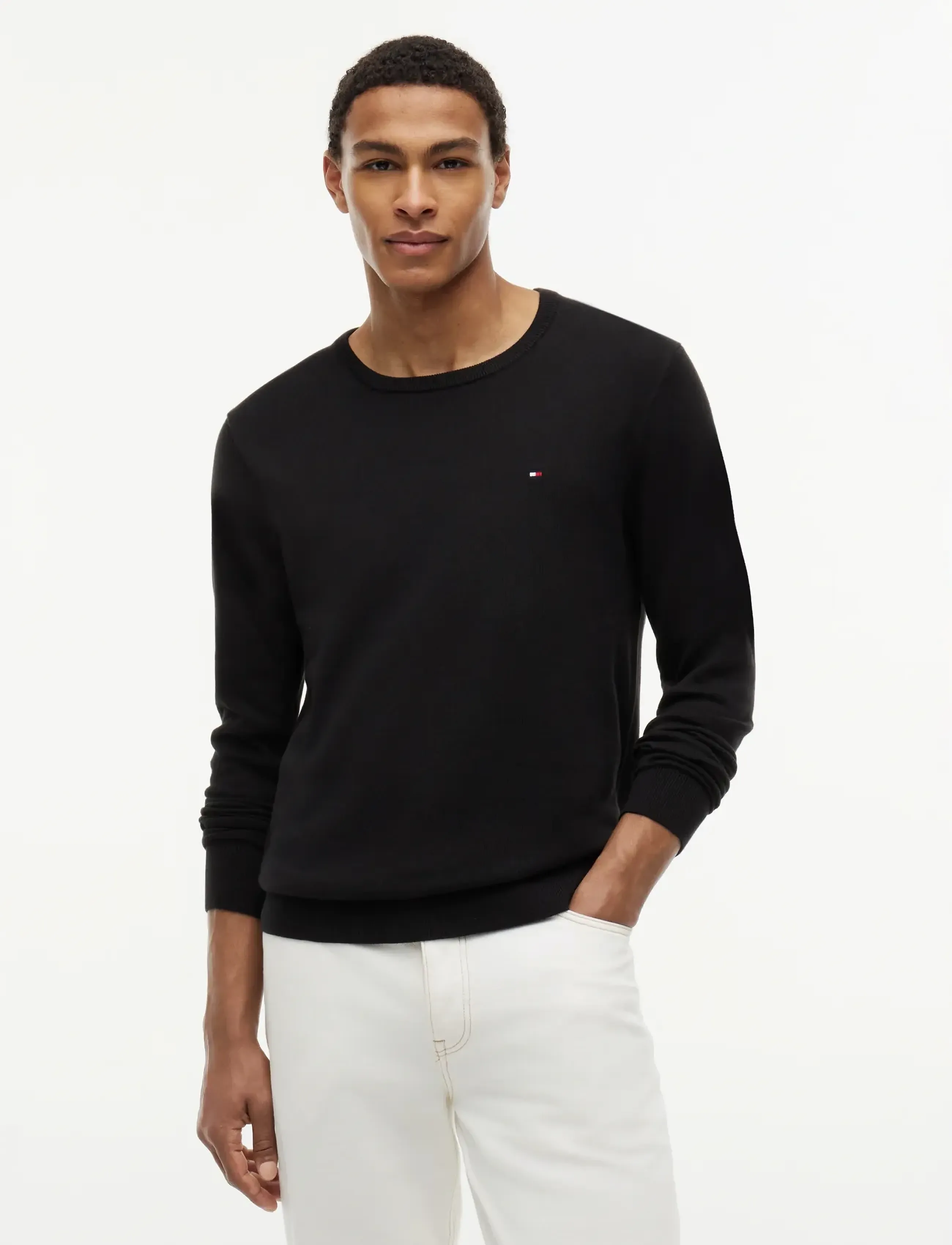 Tommy Hilfiger CORE ESSENTIAL COTTON CREW NECK - Clothing - BLACK / black