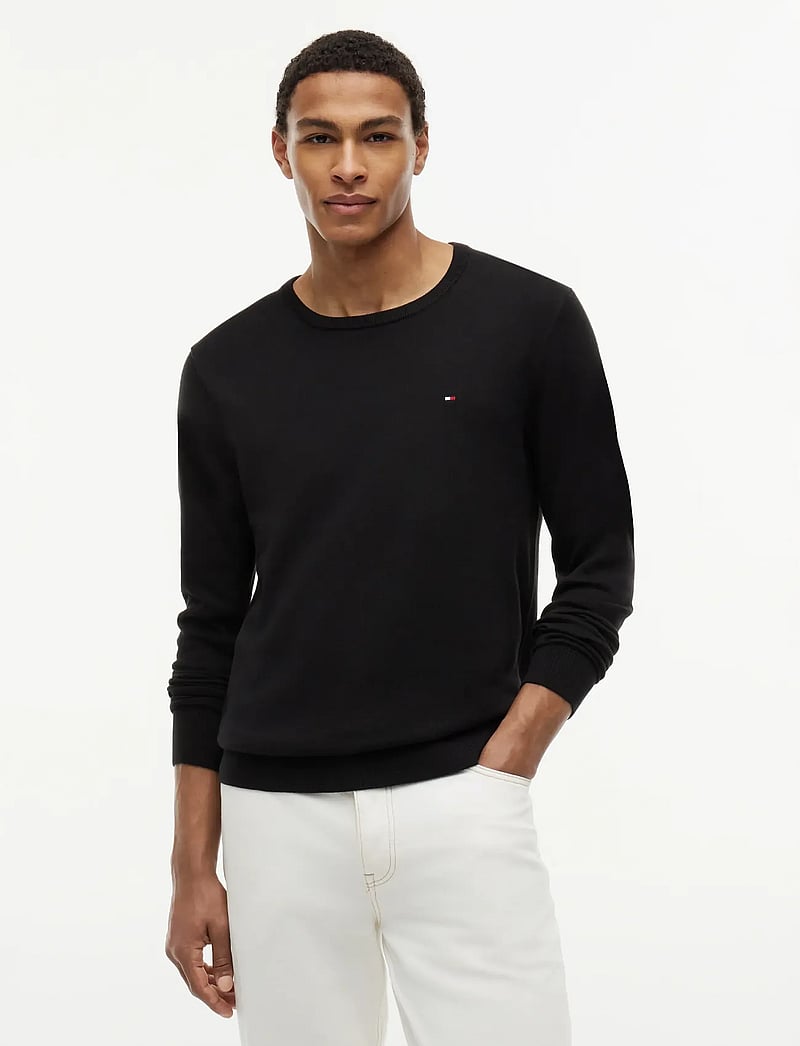 Tommy Hilfiger - CORE ESSENTIAL COTTON CREW NECK - round necks - black - 0