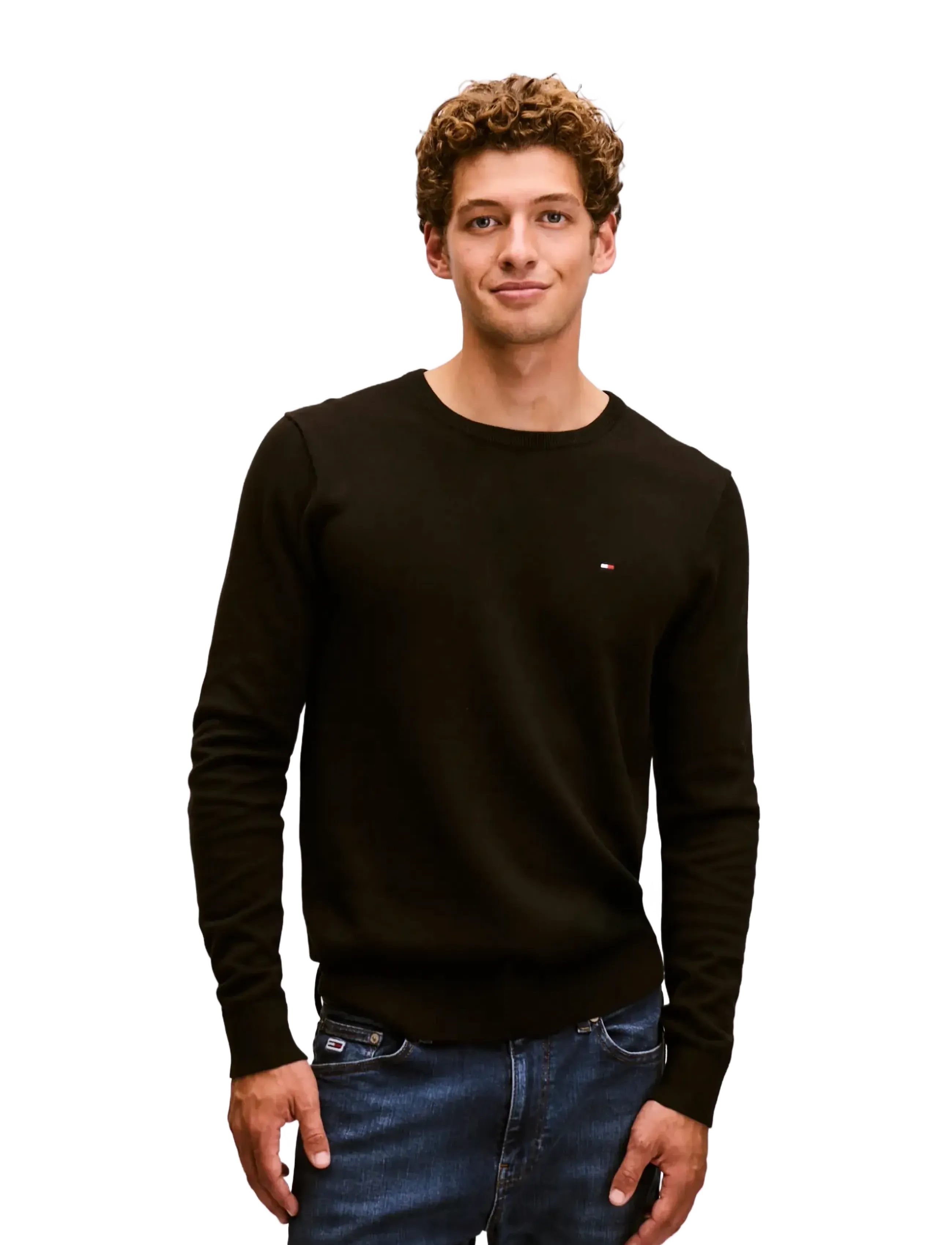 TOMMY HILFIGER Core Essential Cotton Crew Neck långärmade t-shirts herr – bild 5