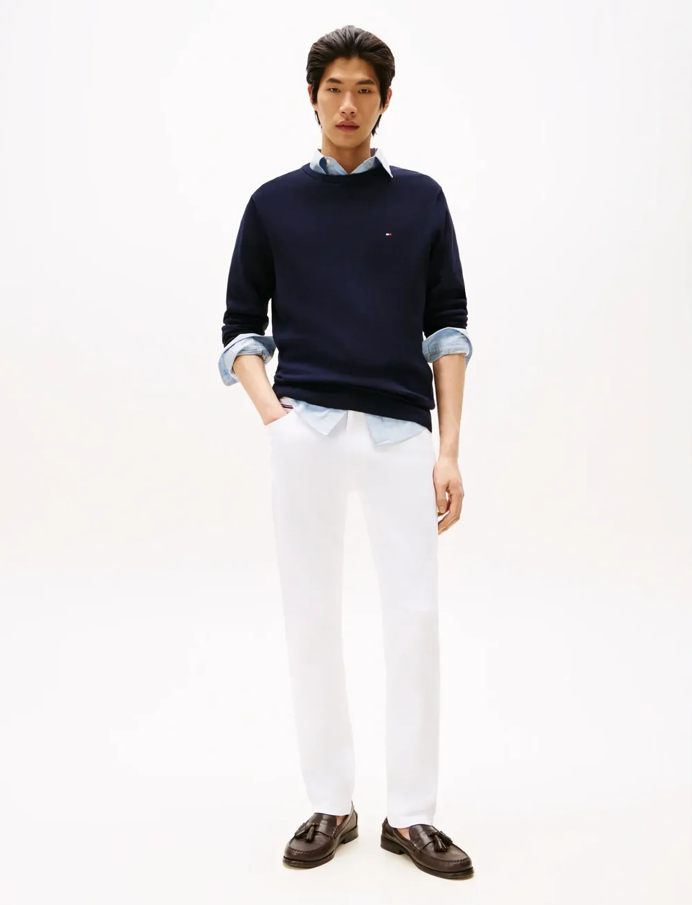 Tommy Hilfiger - CORE ESSENTIAL COTTON CREW NECK - rundhals - desert sky - 0