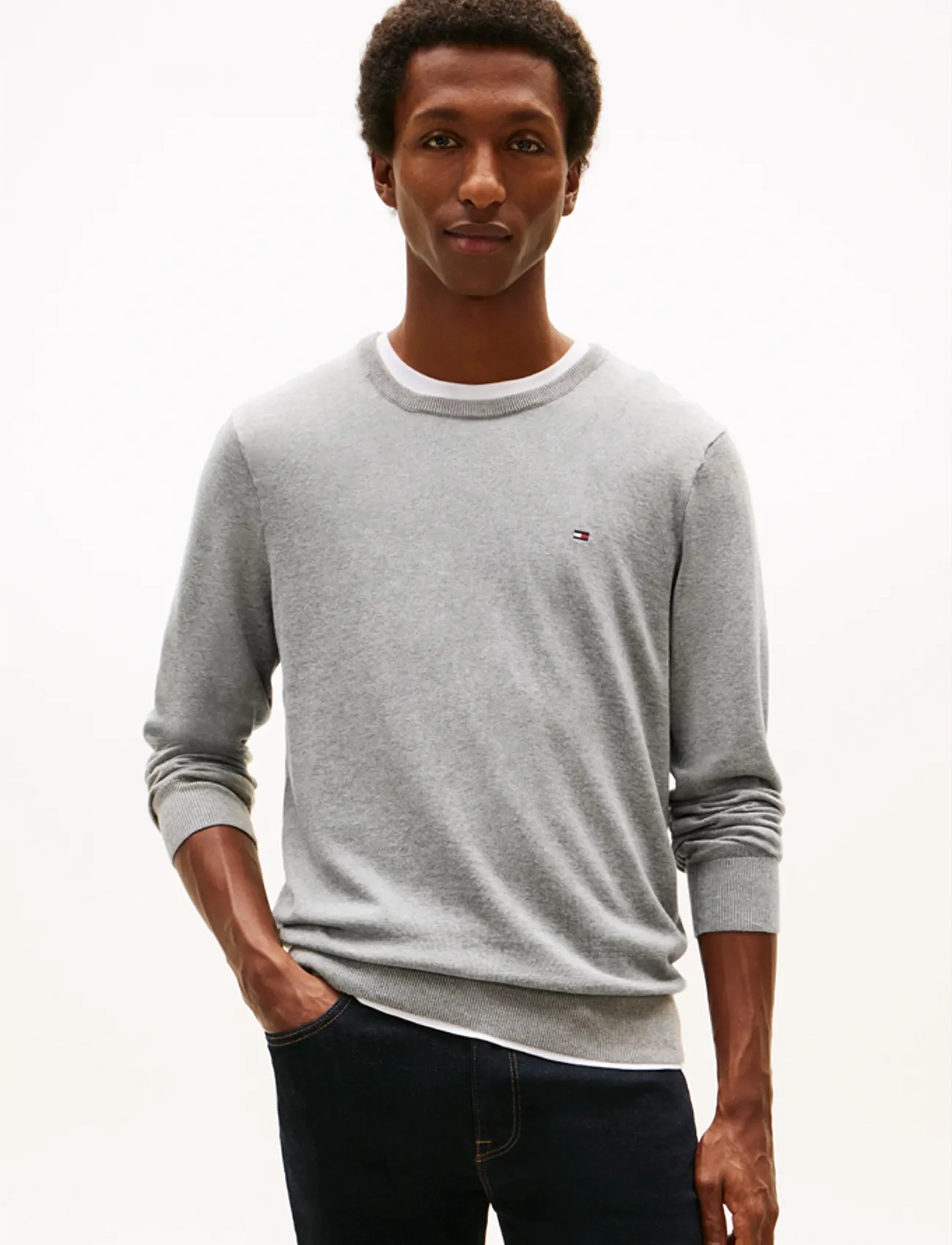 Tommy Hilfiger CORE ESSENTIAL COTTON CREW NECK - Kleidung - MEDIUM GREY HEATHER / grey