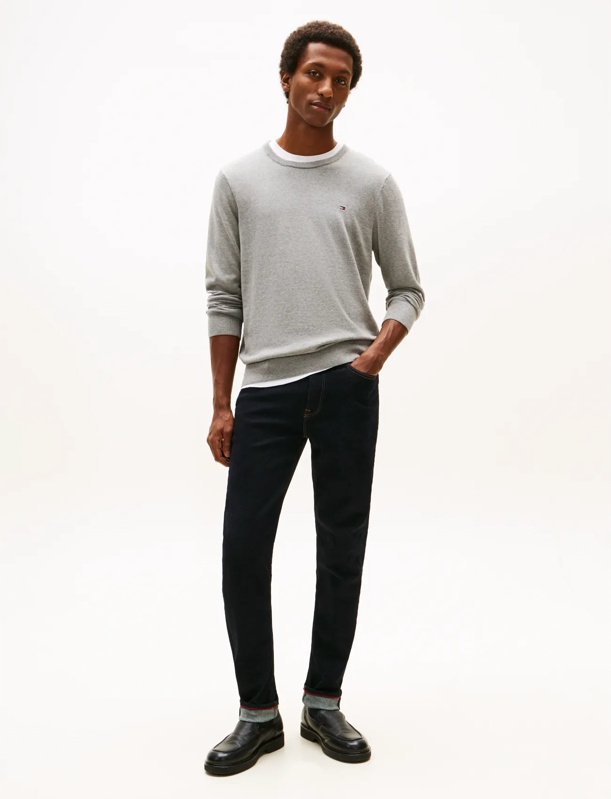 Tommy Hilfiger - CORE ESSENTIAL COTTON CREW NECK - Ümmarguse kaelusega kudumid - medium grey heather - 3