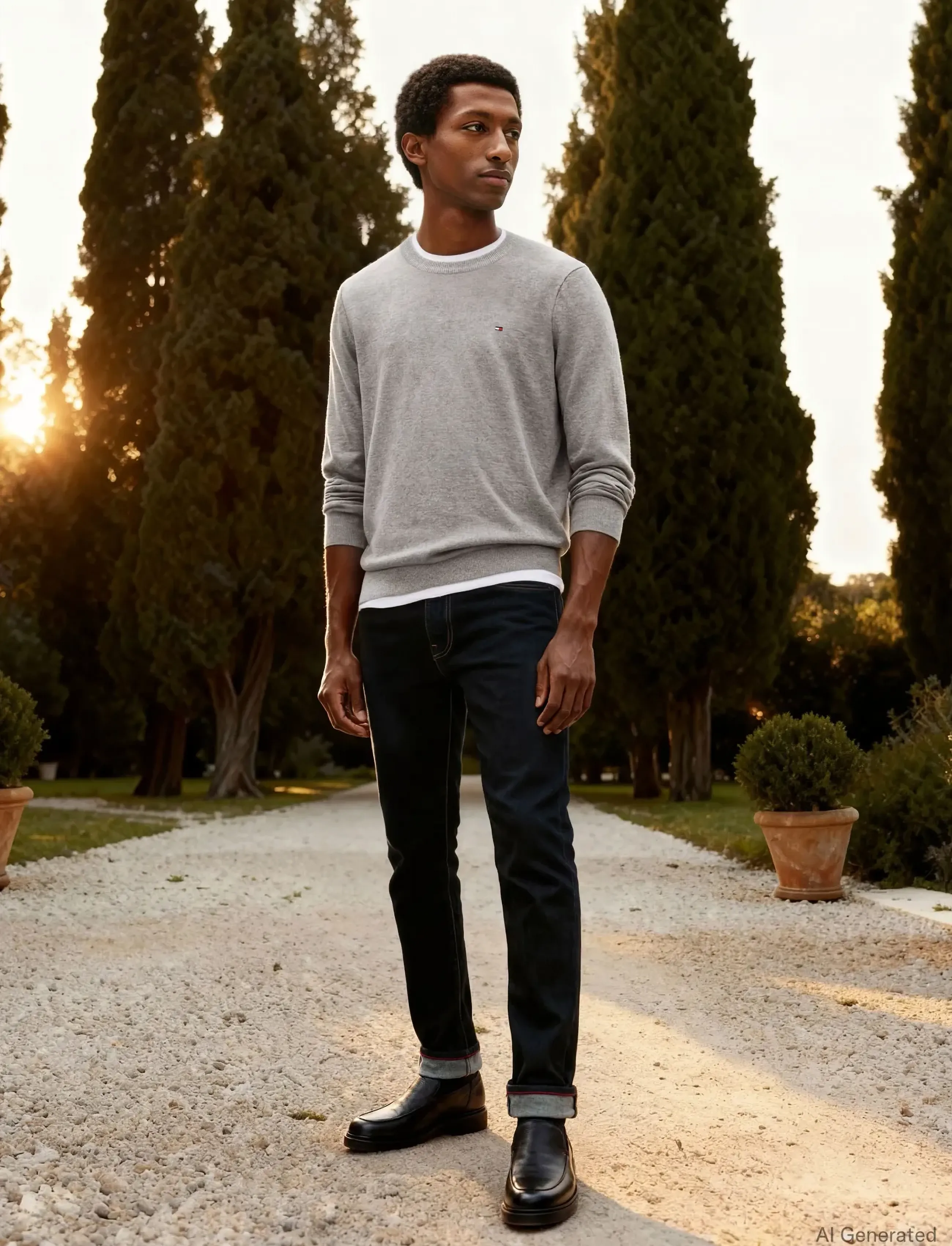 TOMMY HILFIGER Core Essential Cotton Crew Neck långärmade t-shirts herr – bild 7