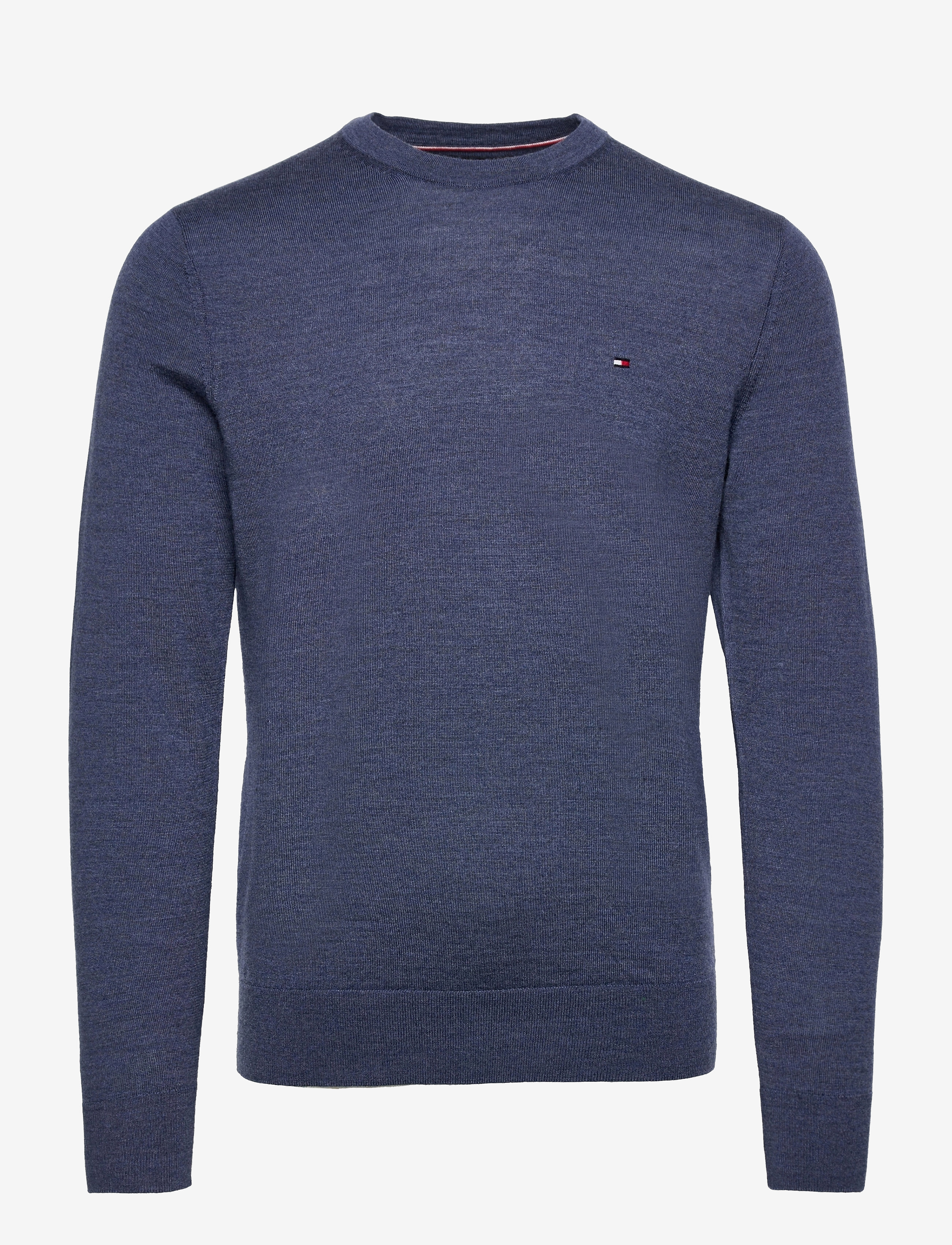 Tommy Hilfiger - FINE GAUGE MERINO WOOL CREW NECK - faded indigo heather - 0