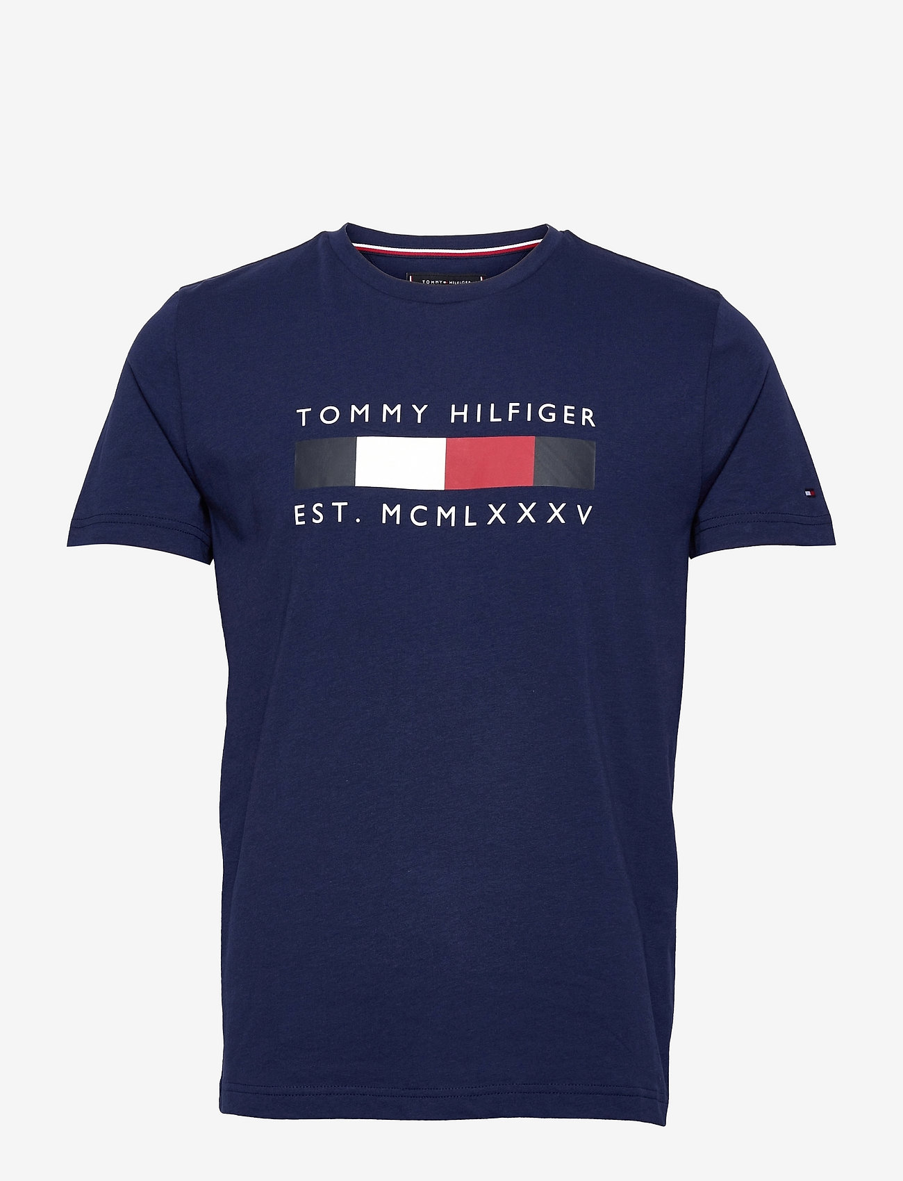 Tommy Hilfiger - LOGO BOX STRIPE TEE - yale navy - 0