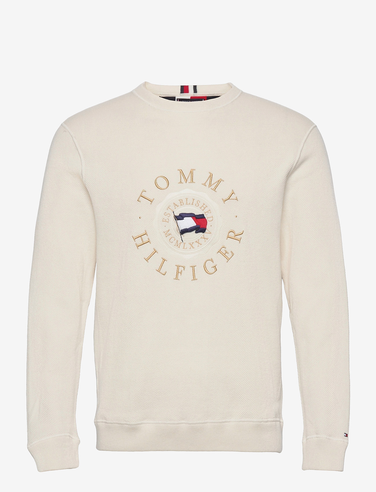 Tommy Hilfiger - STRUCTURED GRAPHIC SWEATER - ivory - 0