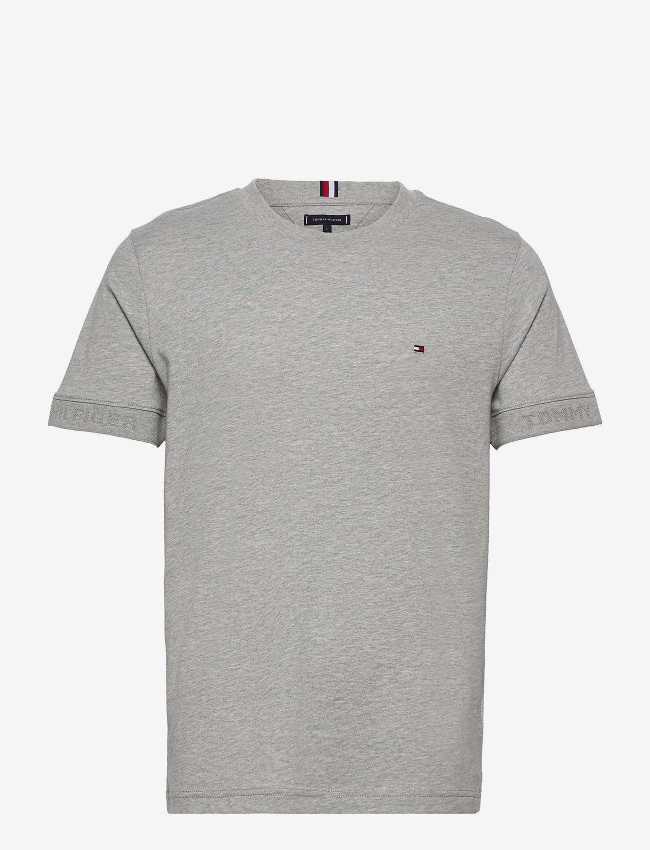 Tommy Hilfiger - JACQUARD COLLAR TEE - medium grey heather - 0