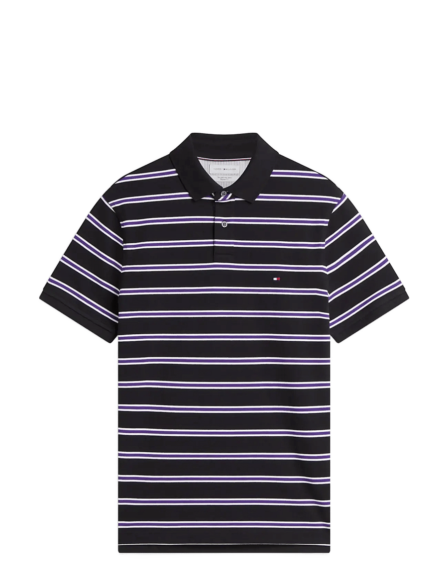 Tommy Hilfiger - CORE 1985 REGULAR POLO - kortärmade pikéer - black white tuscan grape - 1