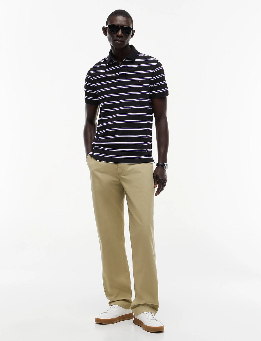 Tommy Hilfiger - CORE 1985 REGULAR POLO - kortärmade pikéer - black white tuscan grape - 4