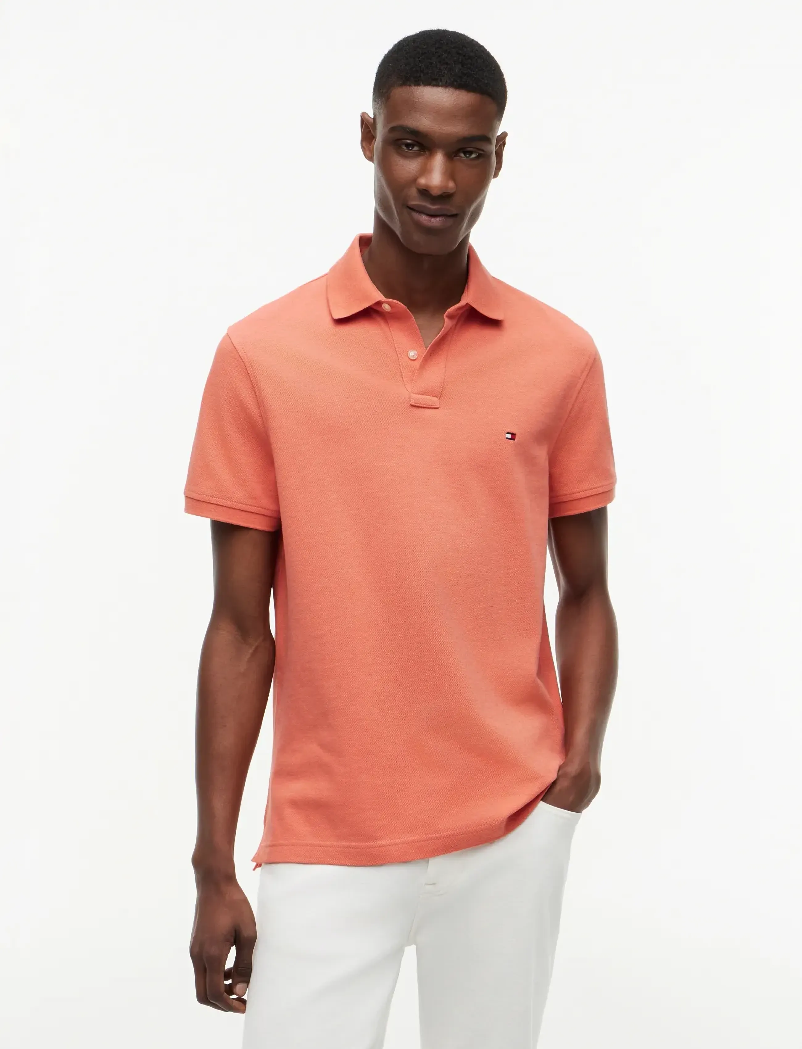 Tommy Hilfiger 1985 Regular Polo, XS, Polos, Orange - Short-sleeved, Männerswear