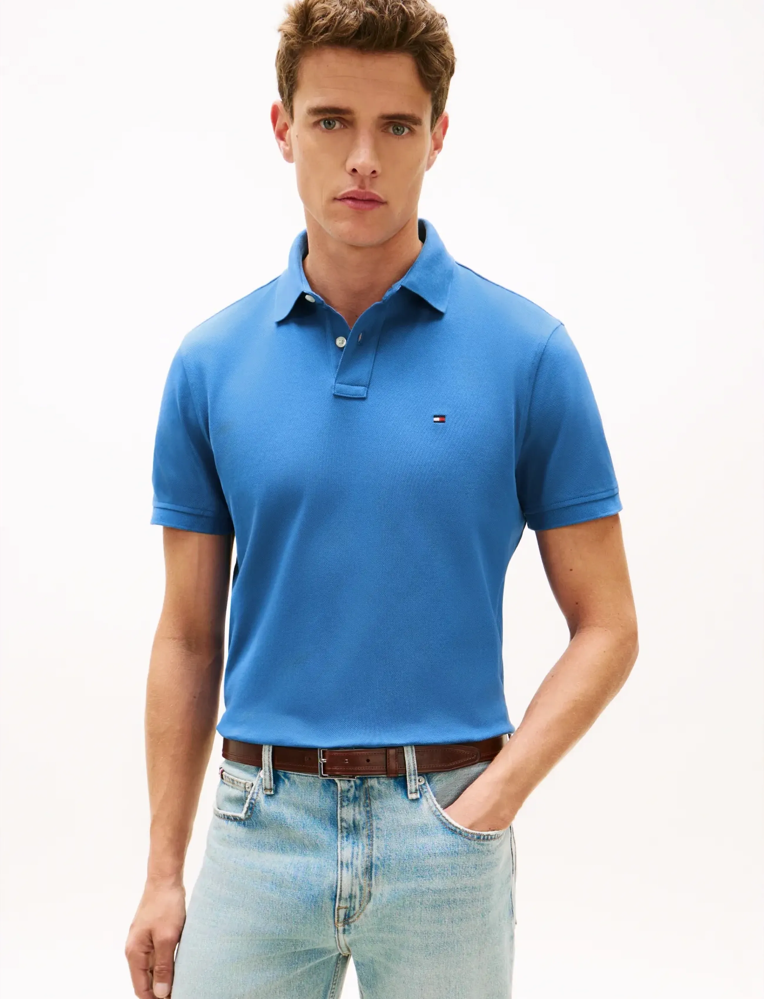 Tommy Hilfiger 1985 Regular Polo, XL, Polos, Blau - Short-sleeved, Männerswear