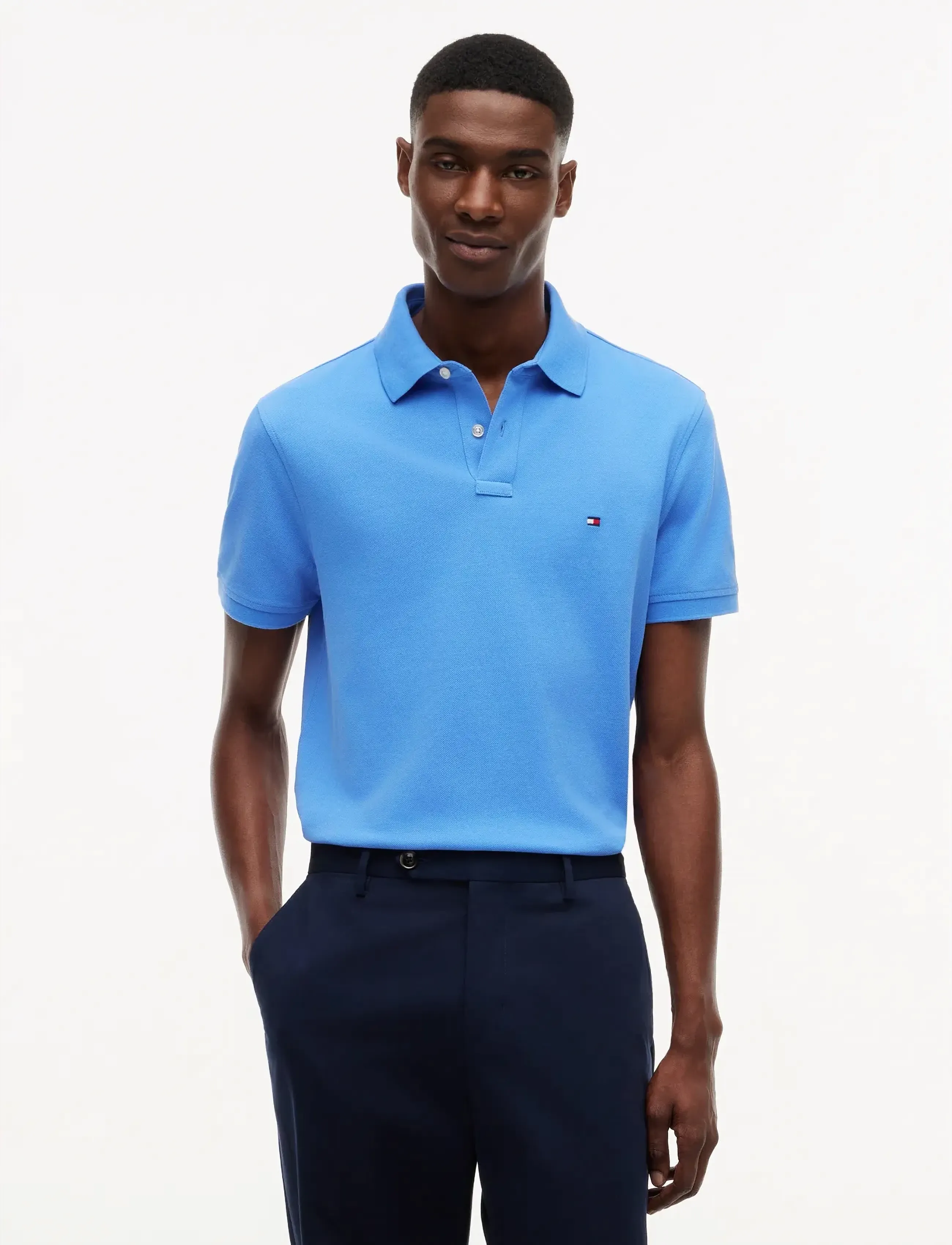 Tommy Hilfiger 1985 Regular Polo, XL, Polos, Blau - Short-sleeved, Männerswear