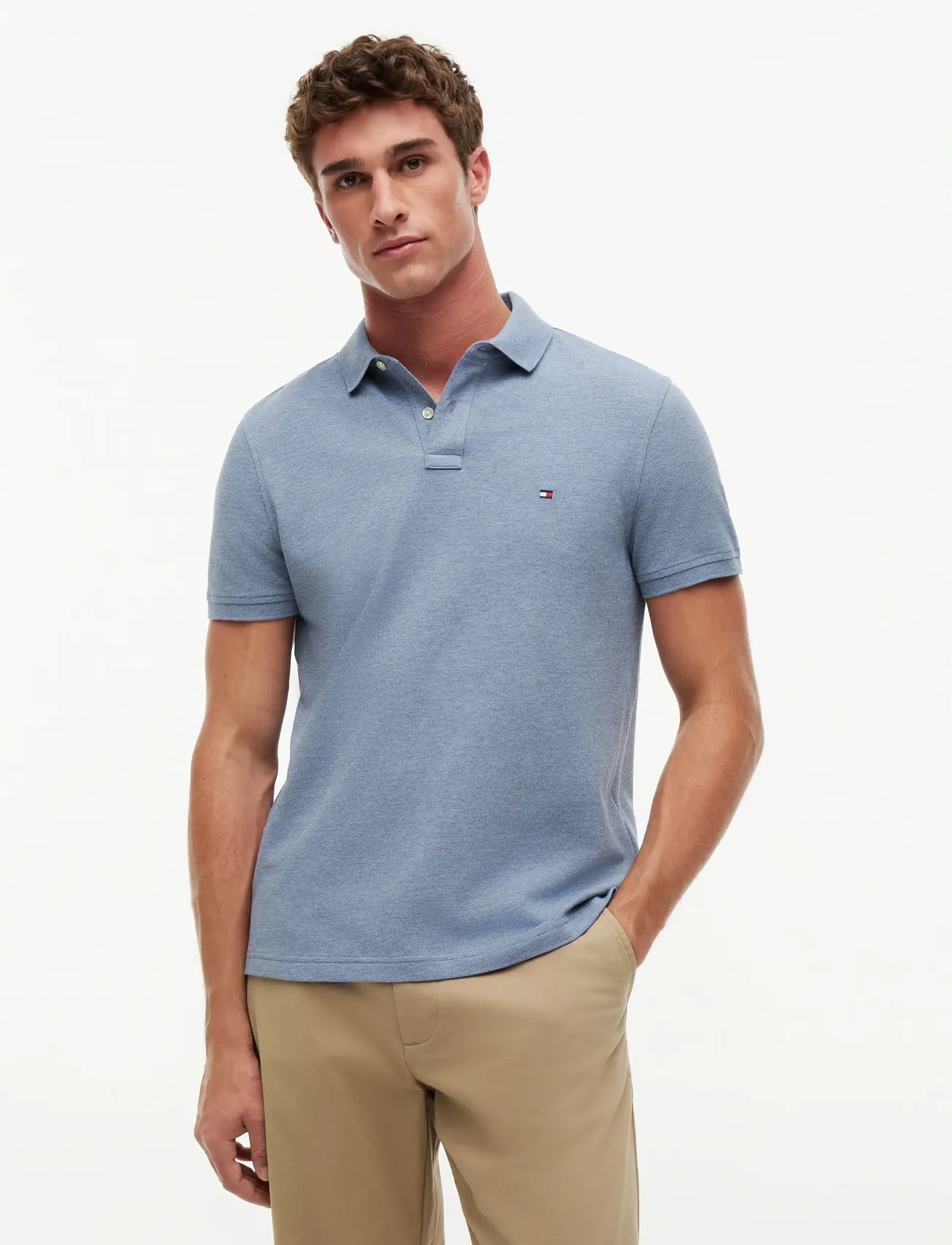 Tommy Hilfiger 1985 Regular Polo, XL, Polos, Blau - Short-sleeved, Männerswear