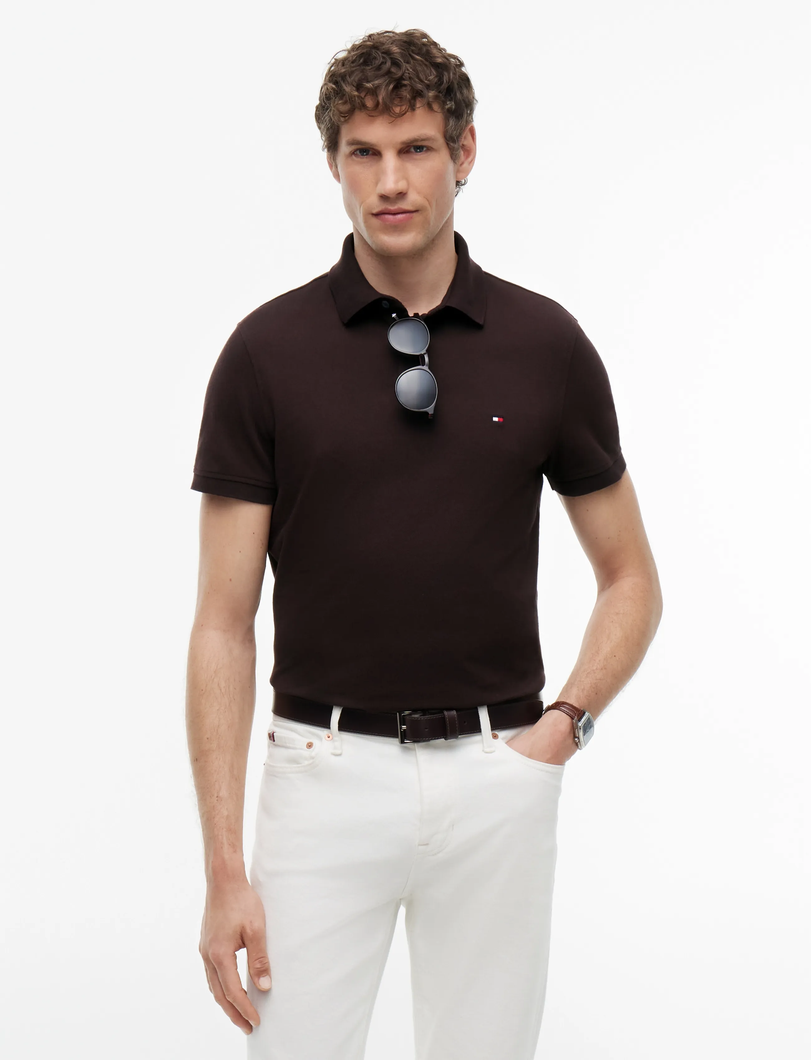 Tommy Hilfiger 1985 Regular Polo, XL, Polos, Braun - Short-sleeved, Männerswear