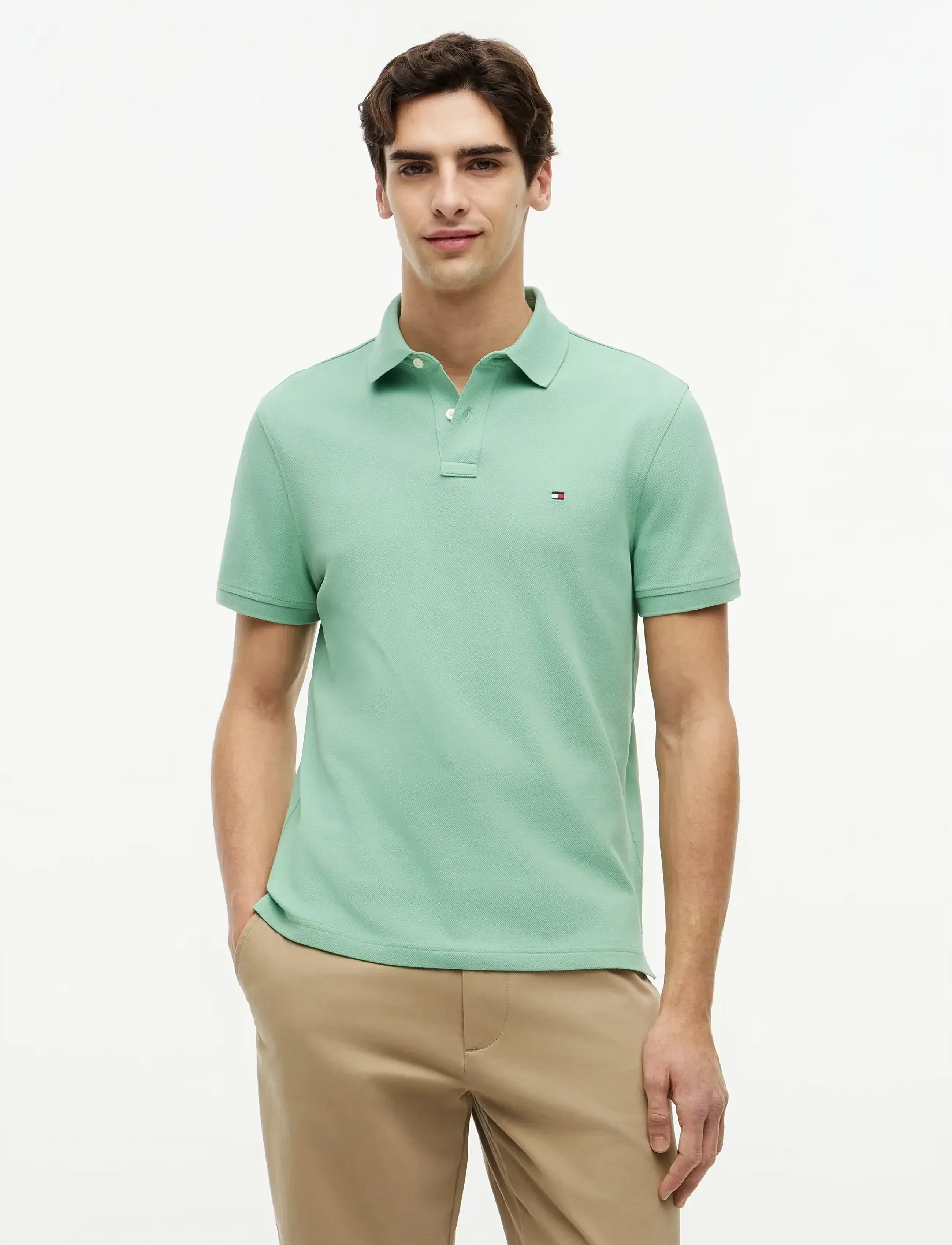 Tommy Hilfiger 1985 Regular Polo, L, Polos, Grün - Short-sleeved, Männerswear