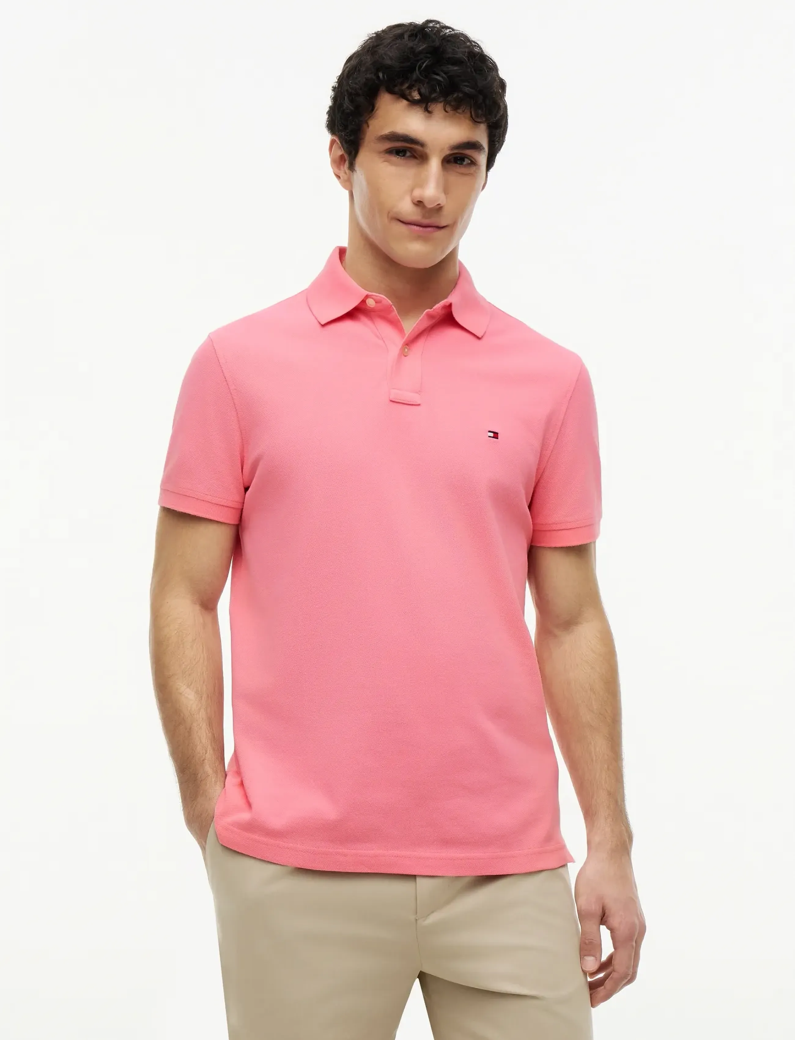 Tommy Hilfiger 1985 Regular Polo, S, Polos, Rosa - Short-sleeved, Männerswear