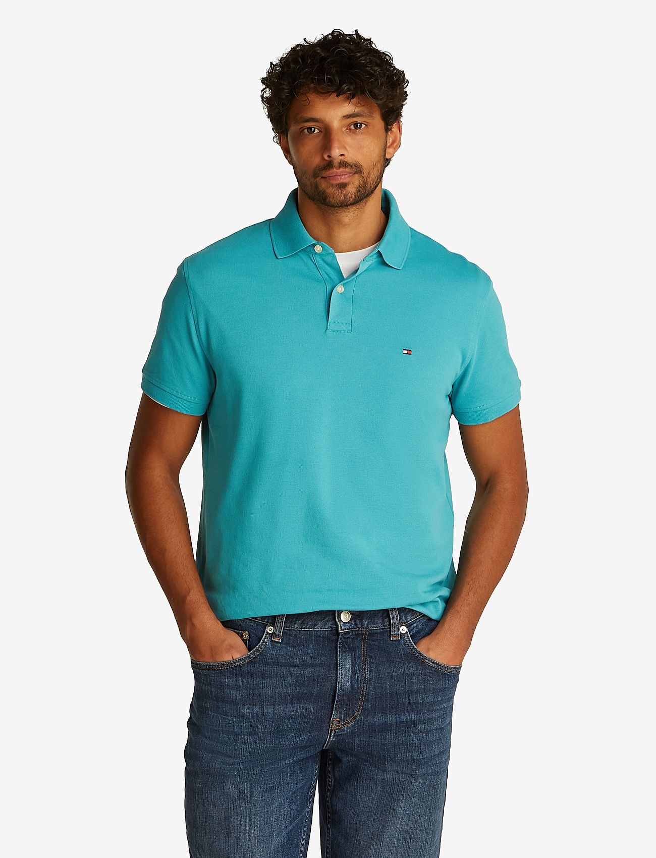 Tommy Hilfiger - CORE 1985 REGULAR POLO - short-sleeved polos - hazy teal - 0