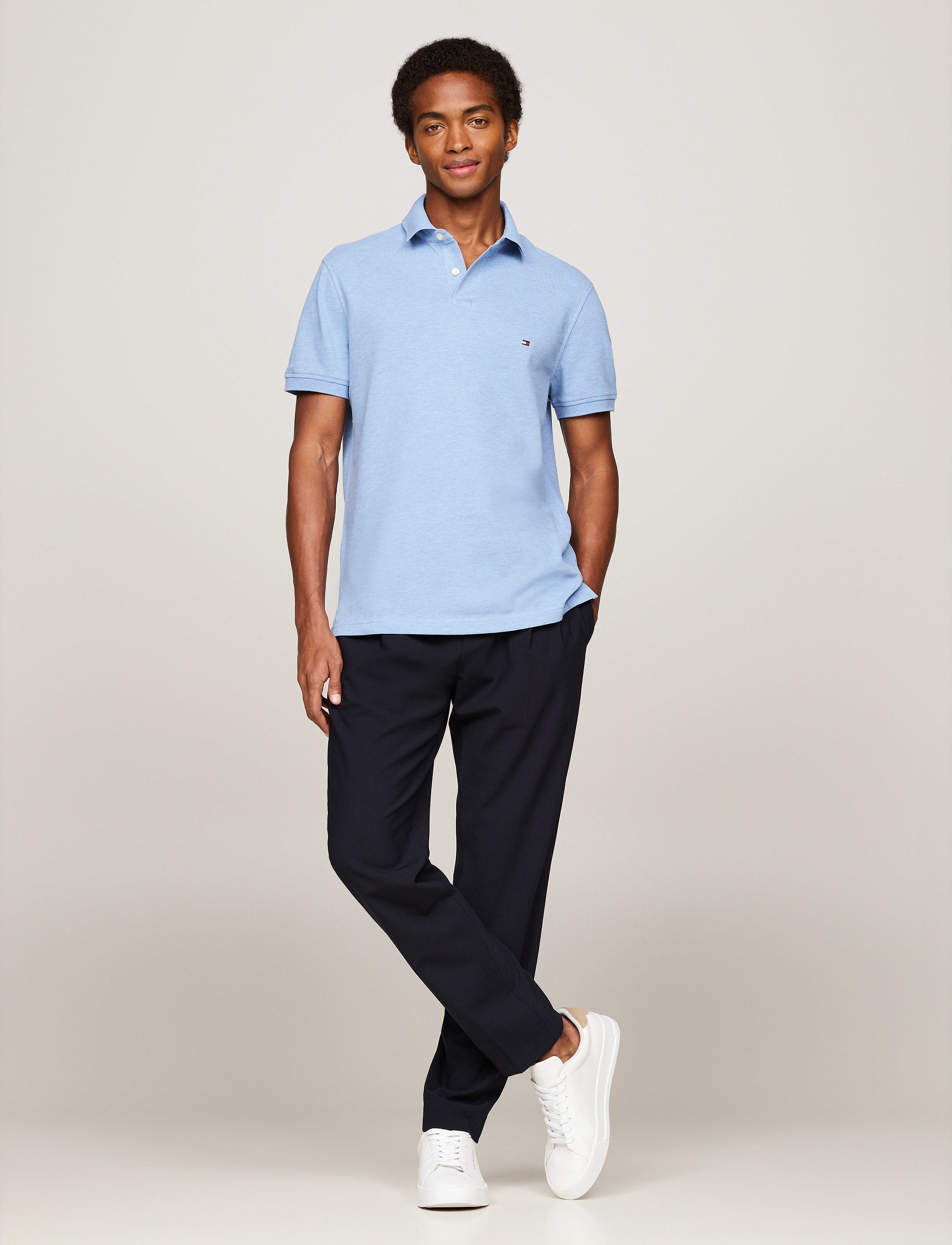 Tommy Hilfiger - CORE 1985 REGULAR POLO - lühikeste varrukatega polod - light blue heather - 4