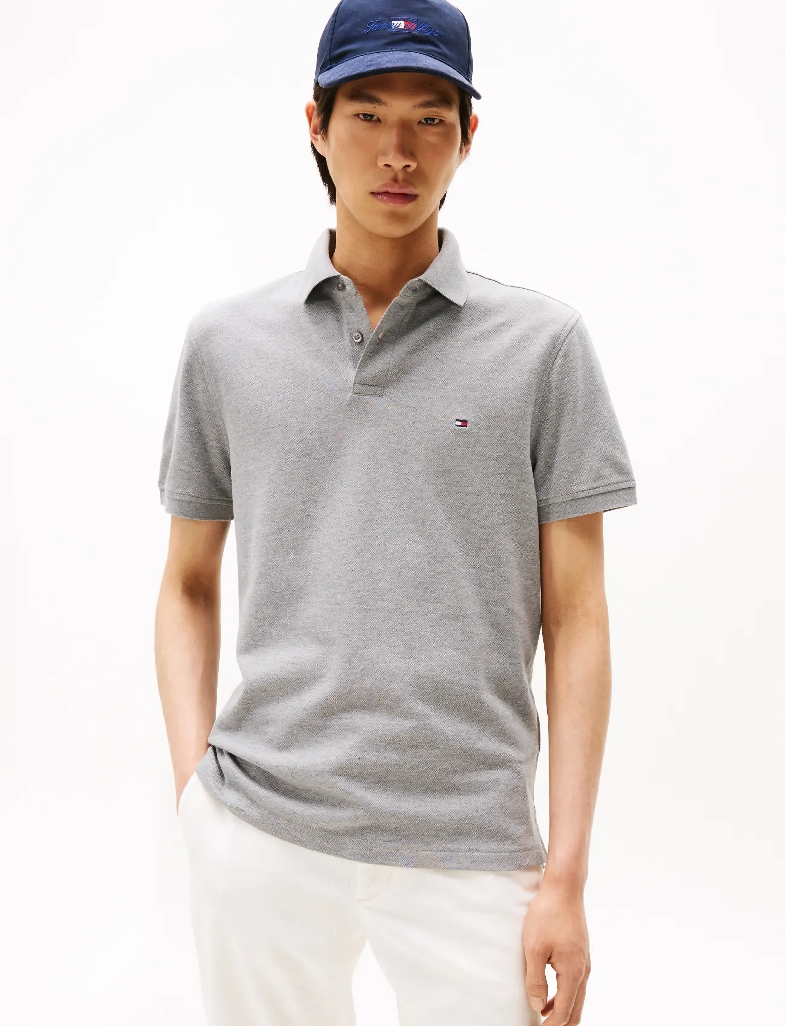 Tommy Hilfiger 1985 Regular Polo, S, Polos, Grau - Short-sleeved, Männerswear