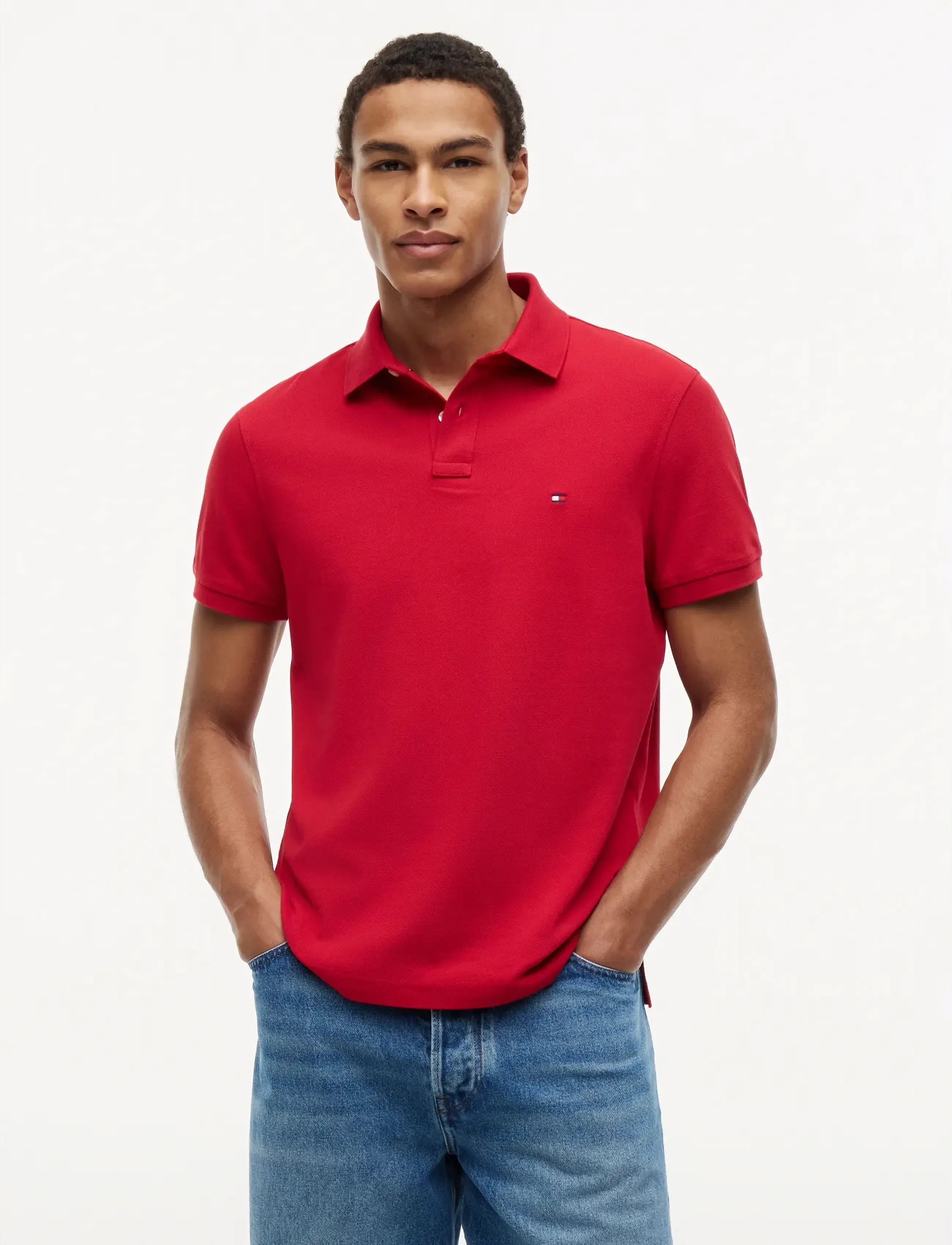 Tommy Hilfiger 1985 Regular Polo, S, Polos, Rot - Short-sleeved, Männerswear