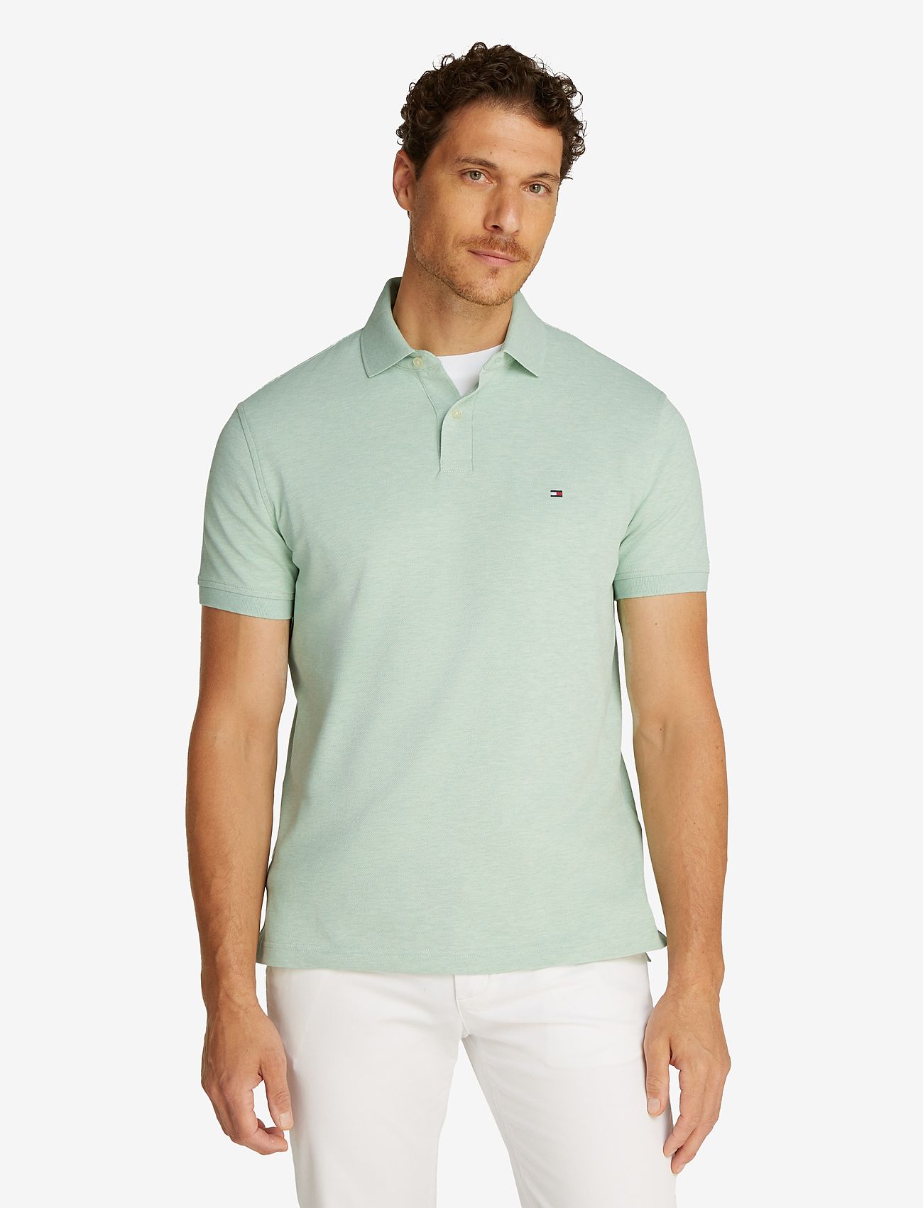 Tommy Hilfiger - CORE 1985 REGULAR POLO - short-sleeved polos - mint gel heather - 0
