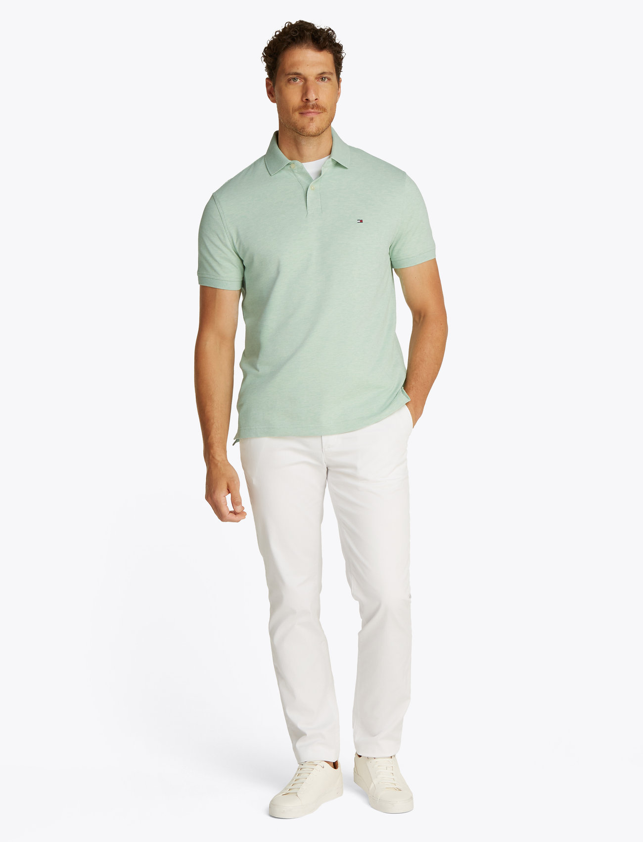 Tommy Hilfiger - CORE 1985 REGULAR POLO - short-sleeved polos - mint gel heather - 4