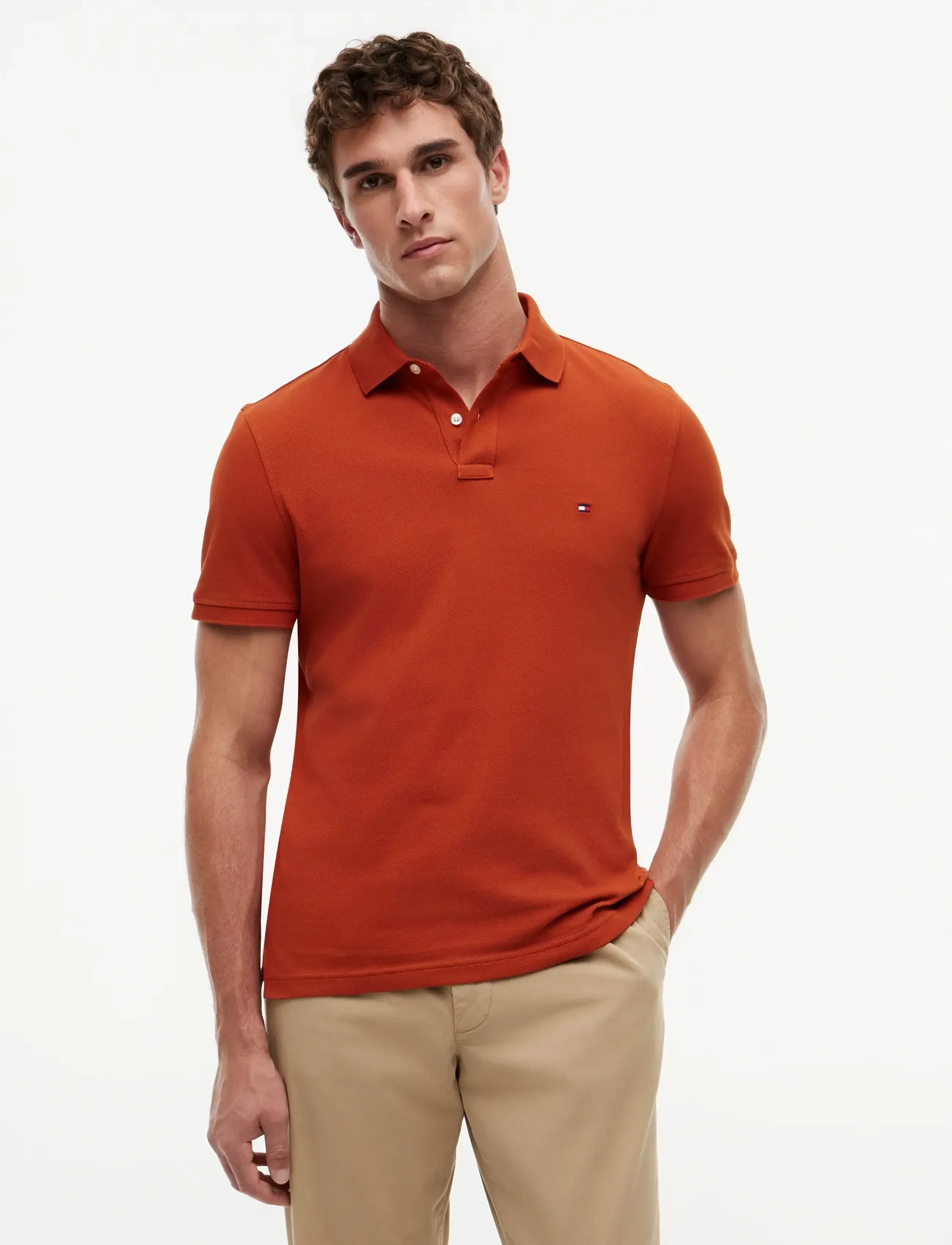 Tommy Hilfiger 1985 Regular Polo, L, Polos, Rot - Short-sleeved, Männerswear