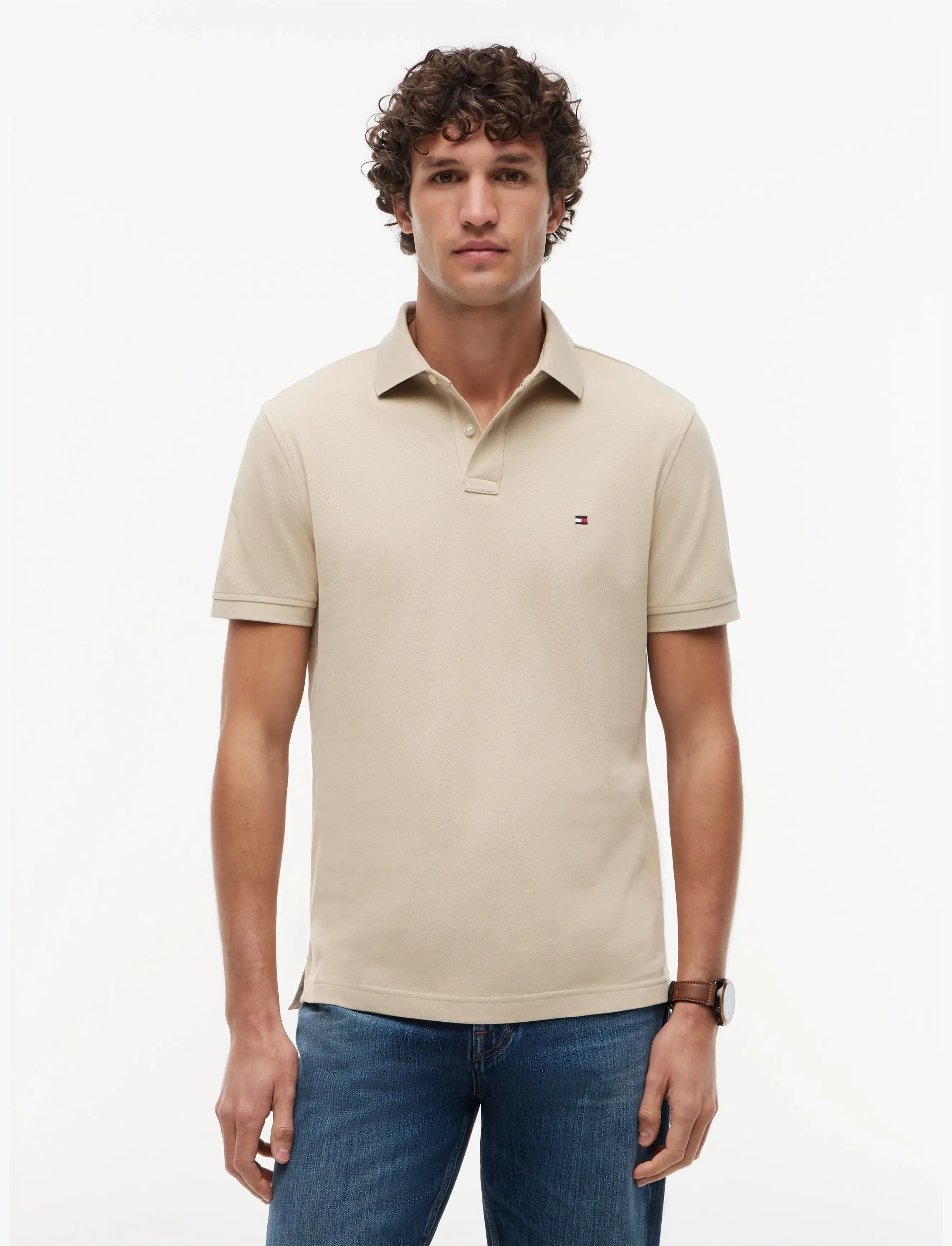 Tommy Hilfiger 1985 Regular Polo, XXL, Polos, Beige - Short-sleeved, Männerswear