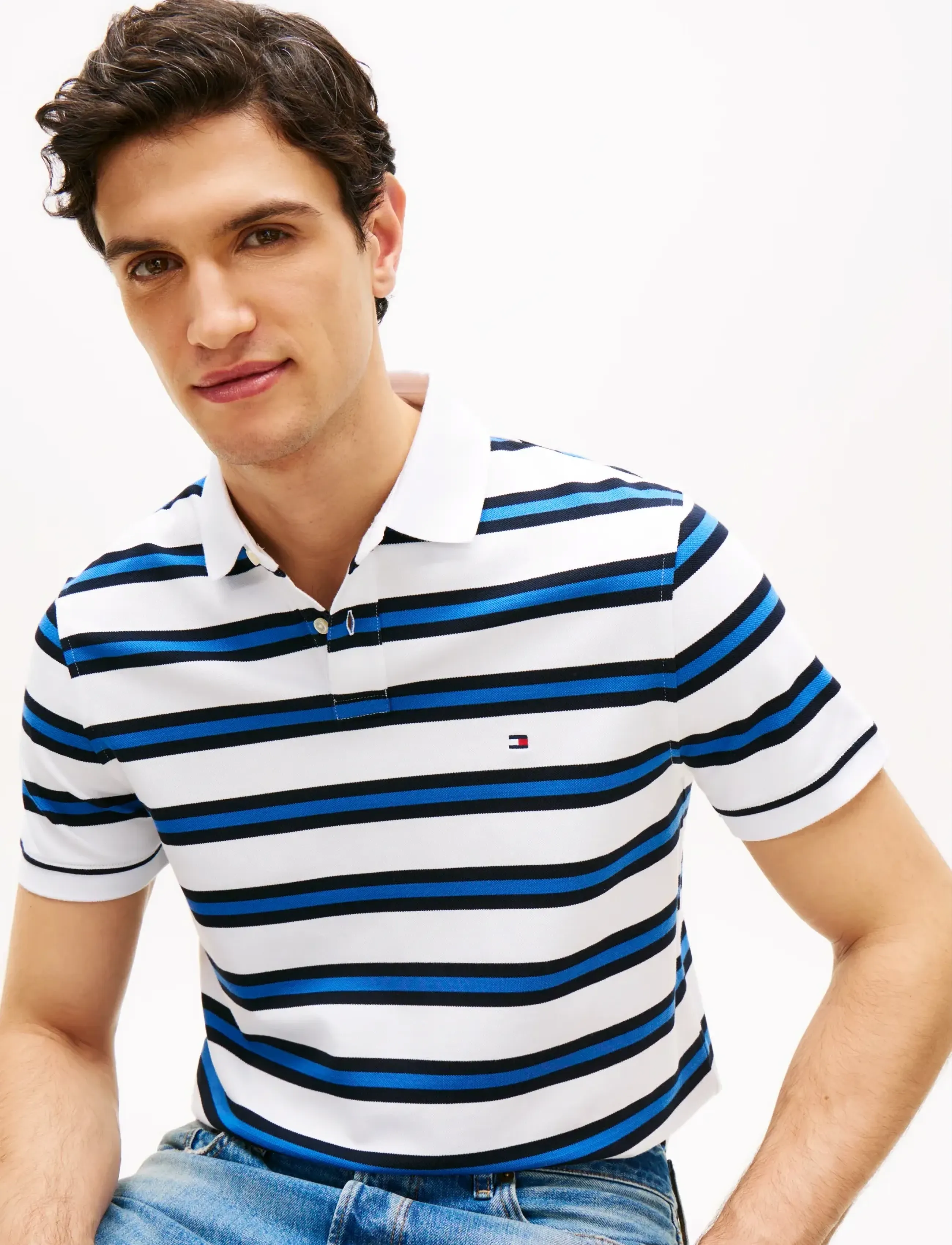 Tommy Hilfiger - 1985 REGULAR POLO - short-sleeved polos - white   desert sky multi - 4