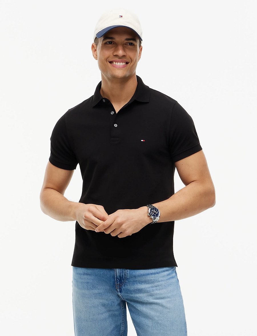 Tommy Hilfiger - CORE 1985 SLIM POLO - kurzärmelig - black - 0