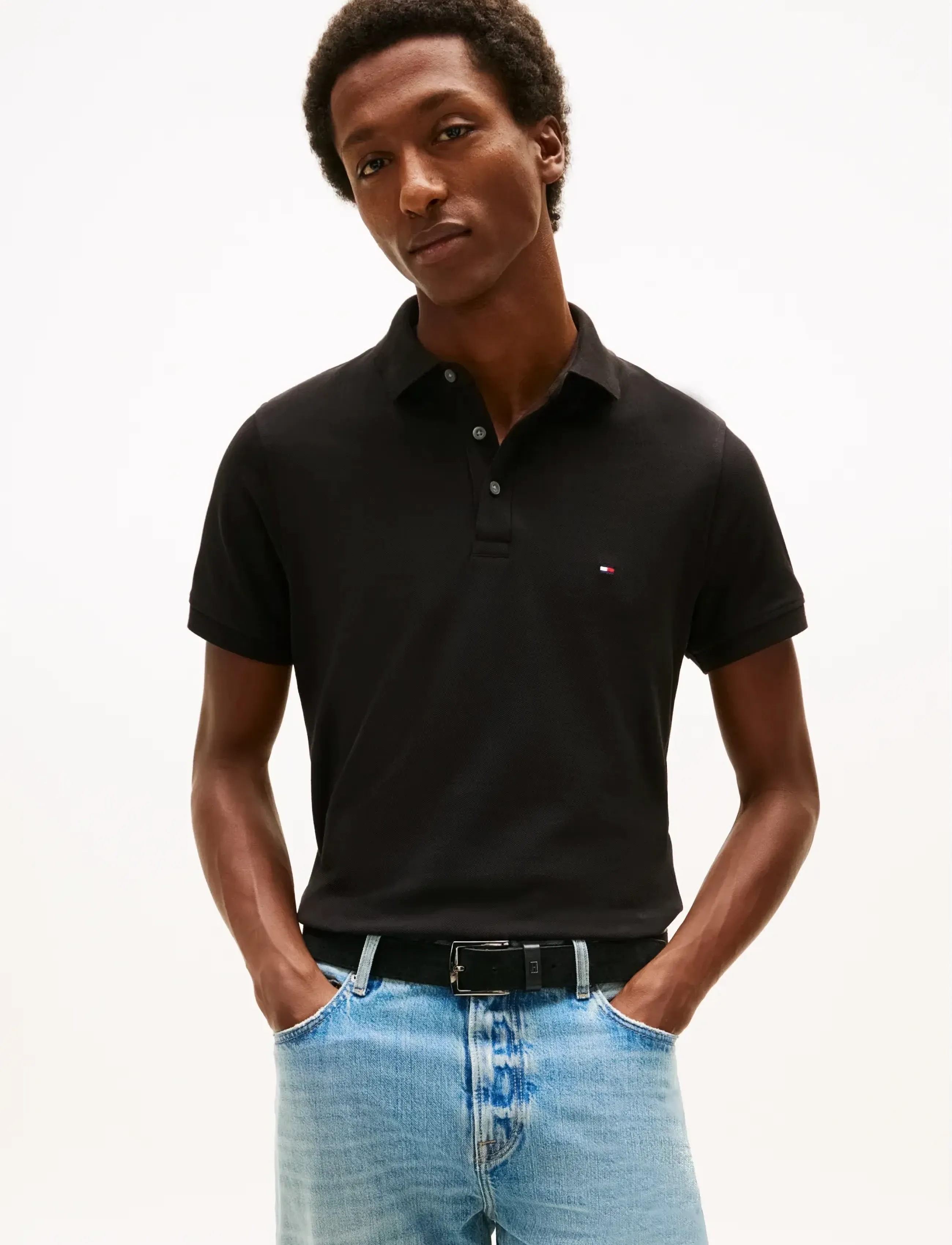 T-shirt 'CORE 1985 SLIM POLO' marinblå / röd / svart 7