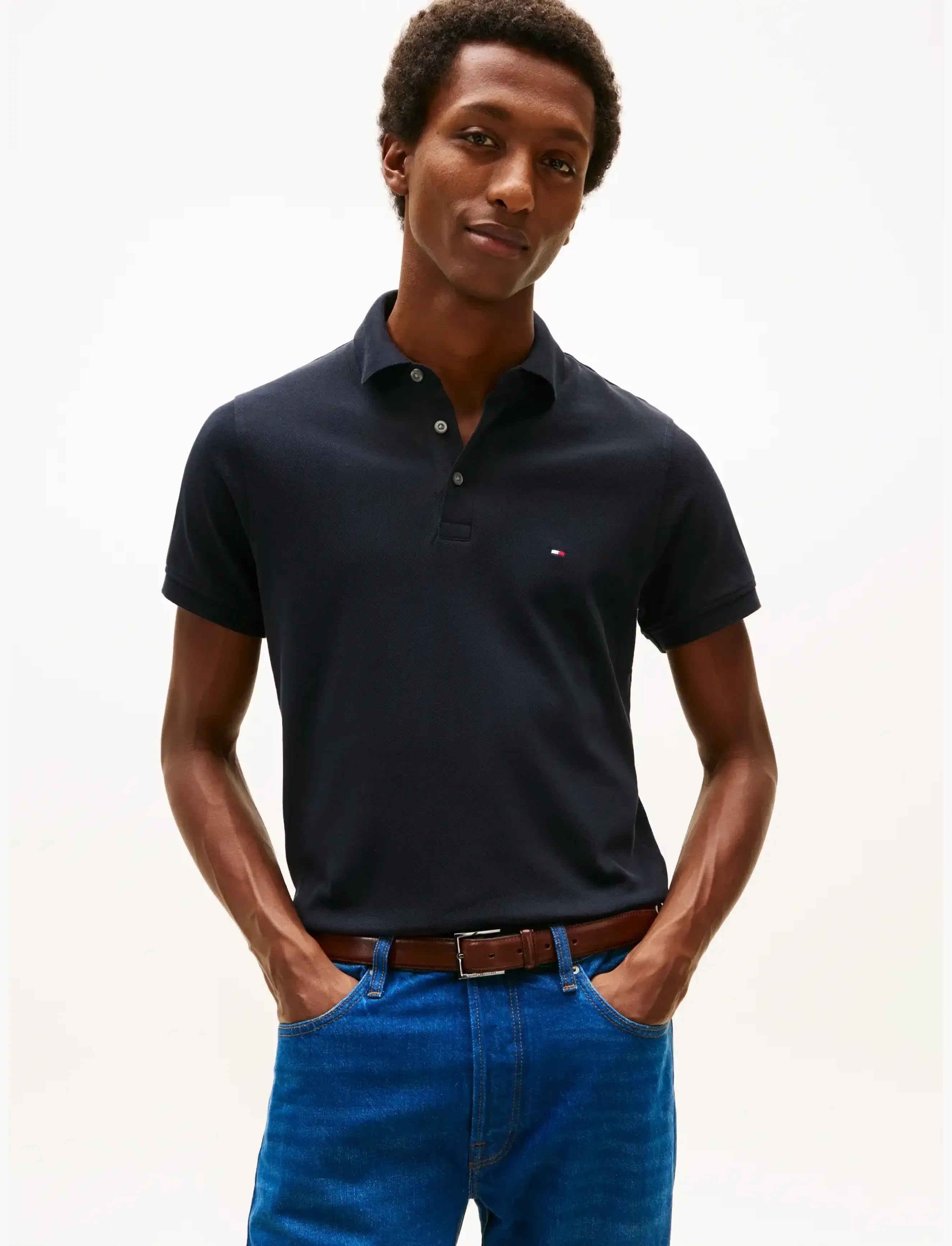 Tommy Hilfiger CORE 1985 SLIM POLO - Kortærmede poloer - DESERT SKY / blue