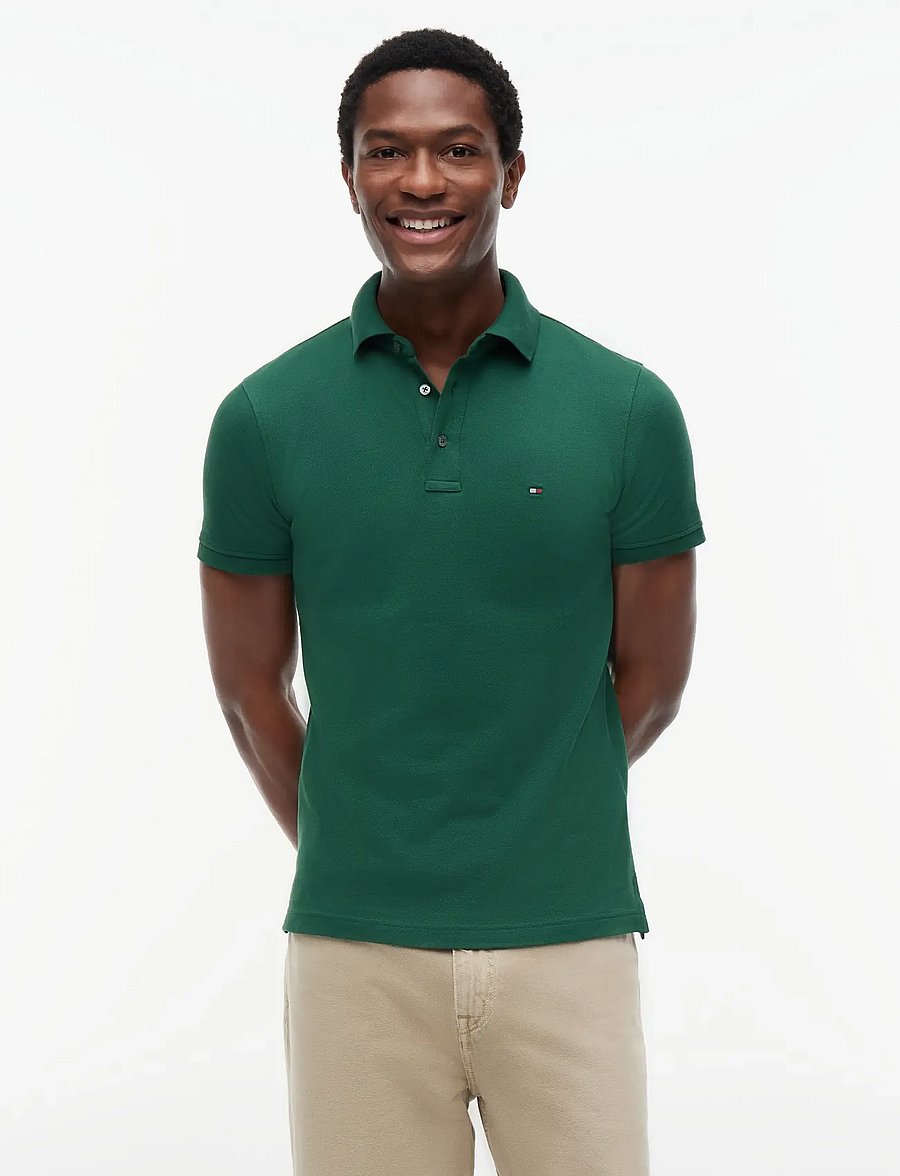 Tommy Hilfiger - 1985 SLIM POLO - kortærmede poloer - street green - 0