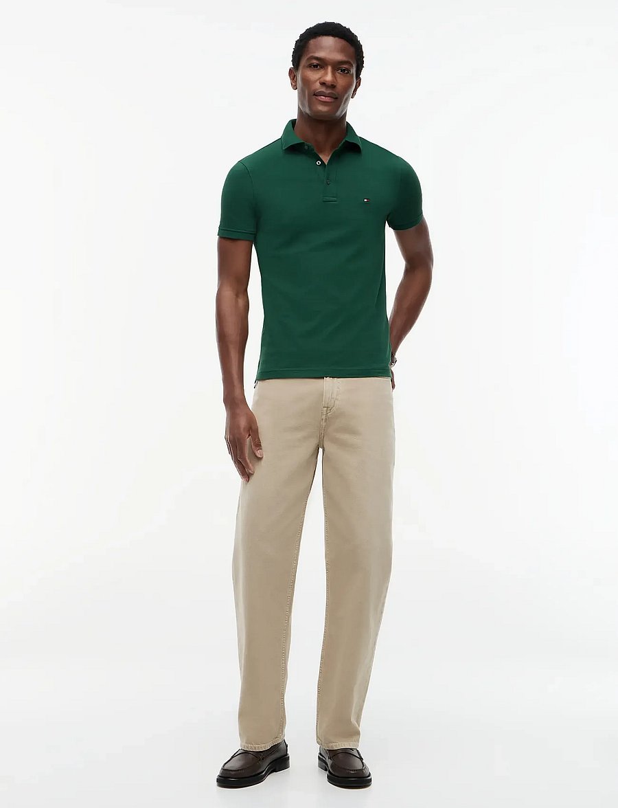 Tommy Hilfiger - 1985 SLIM POLO - kortærmede poloer - street green - 4
