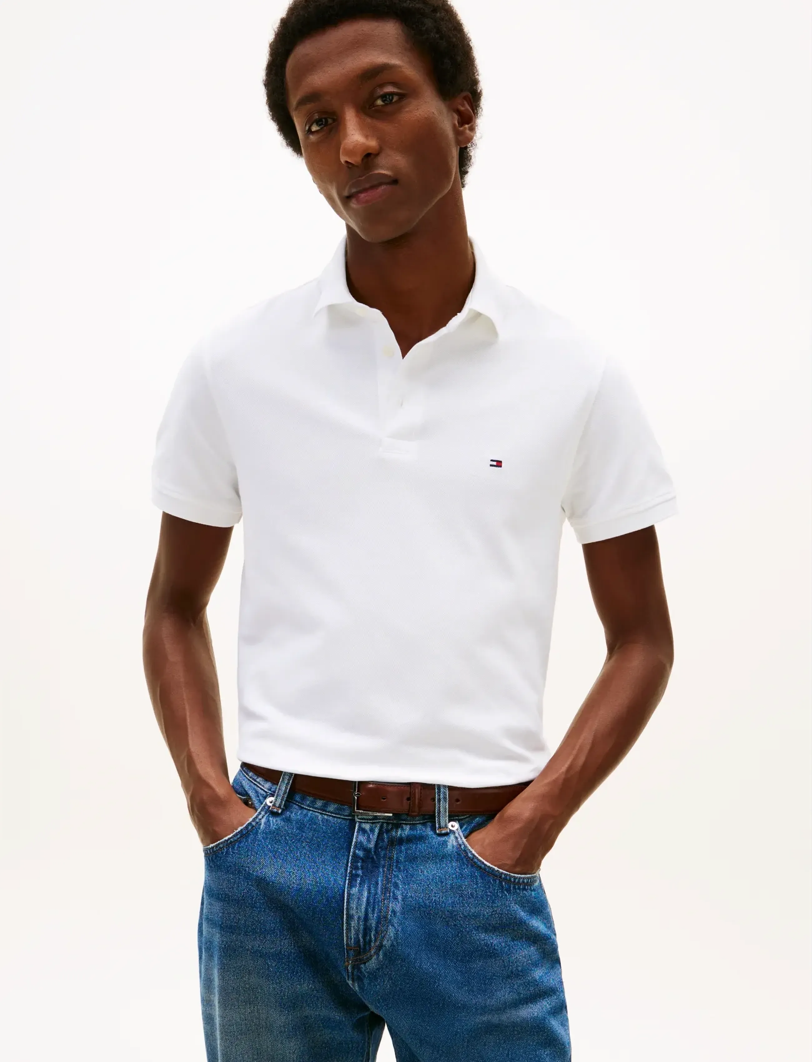 Tommy Hilfiger CORE 1985 SLIM POLO - Riided - WHITE / white