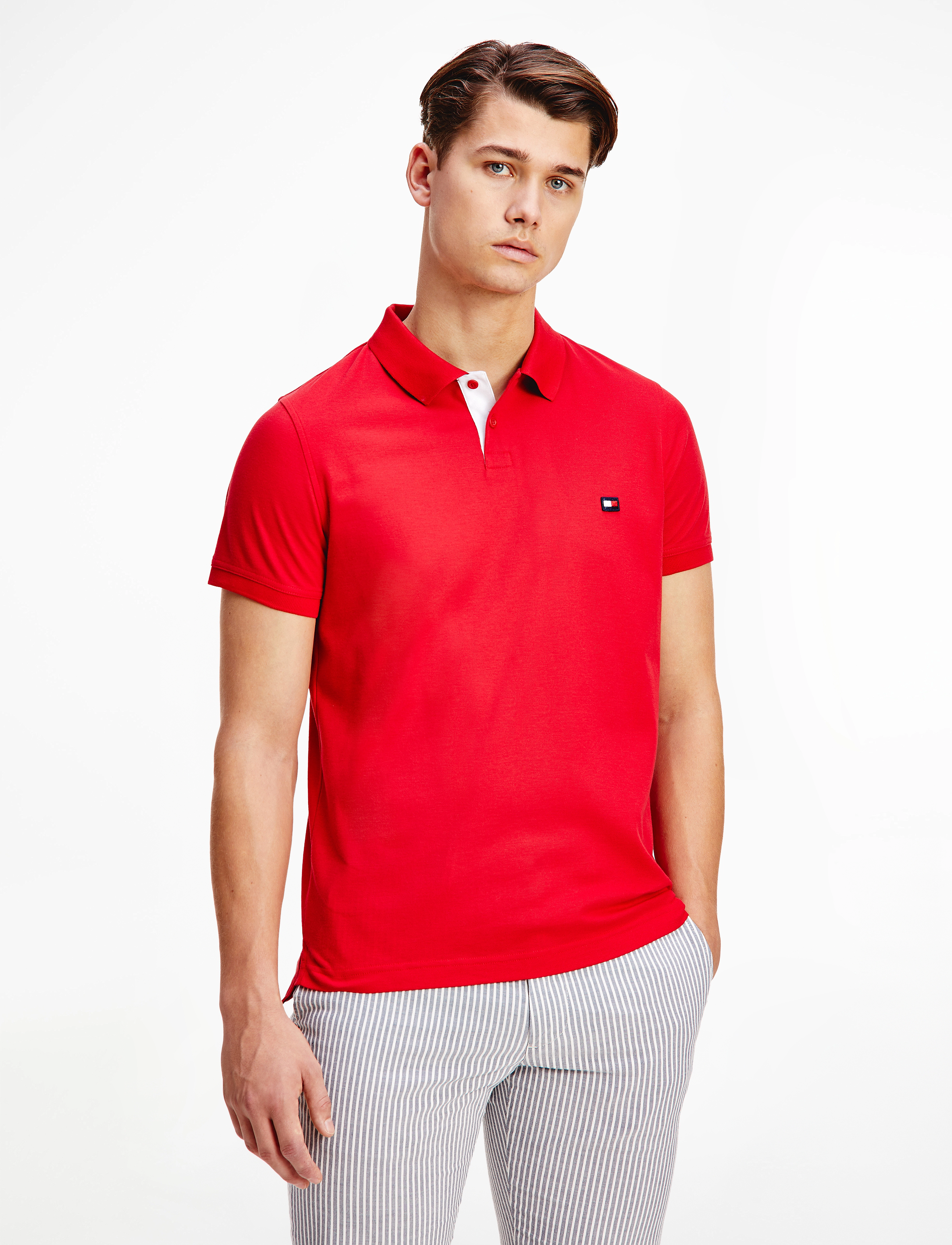 Tommy Hilfiger - 1985 CONTRAST PLACKET SLIM POLO - primary red - 2