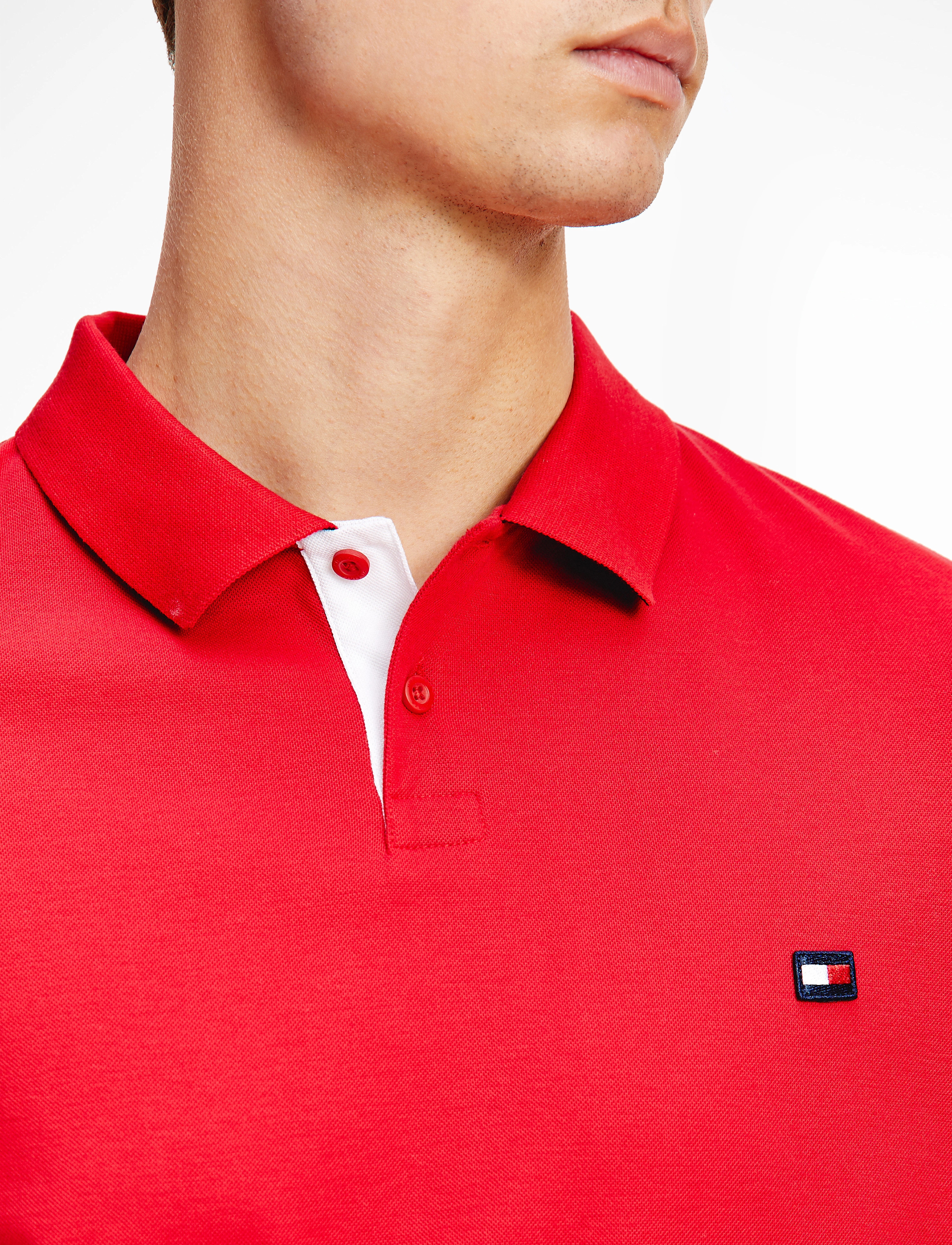 Tommy Hilfiger - 1985 CONTRAST PLACKET SLIM POLO - primary red - 4