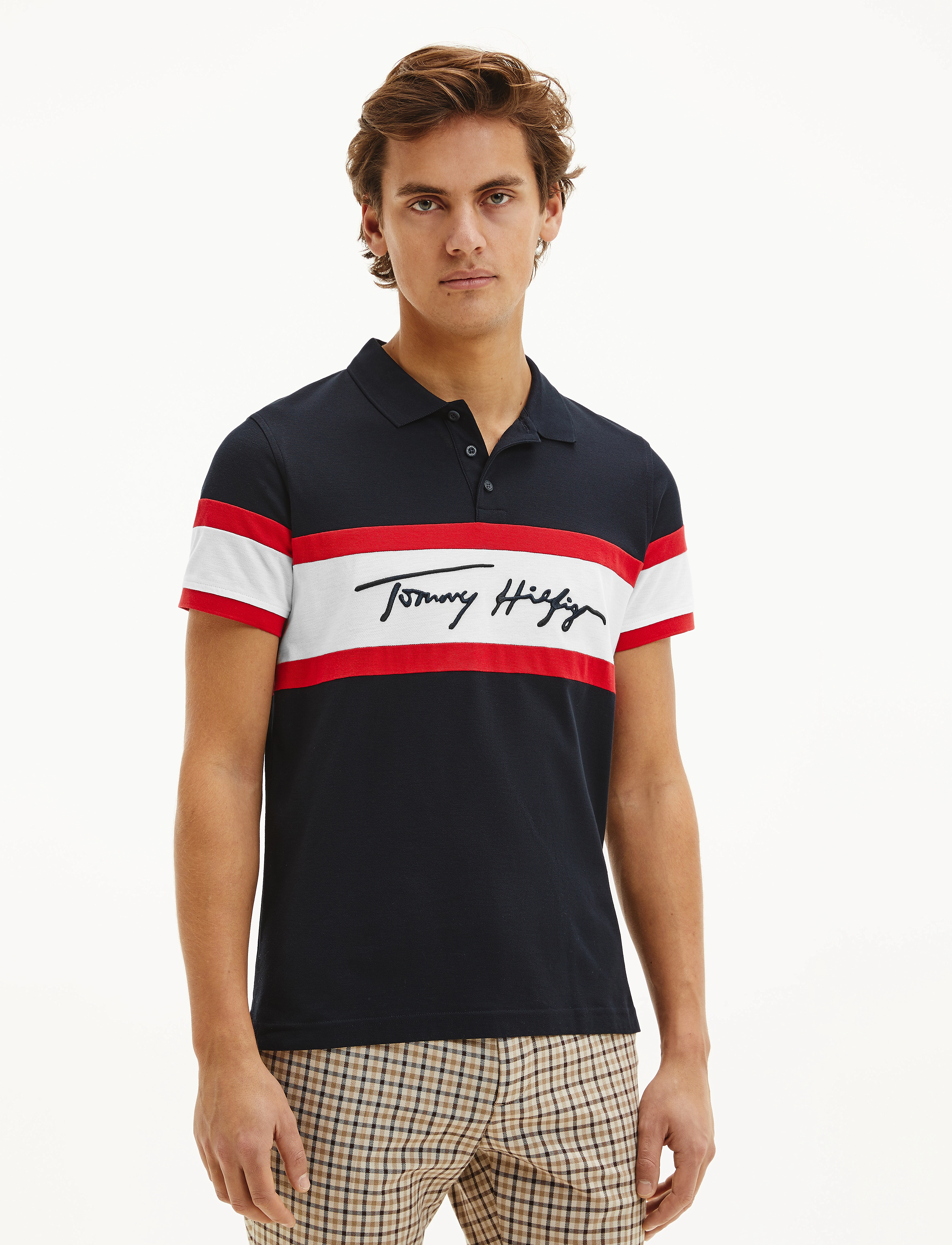 Tommy Hilfiger - 1985 SIGNAT COLORBLOCK SLIM POLO - desert sky / primary red / white - 2