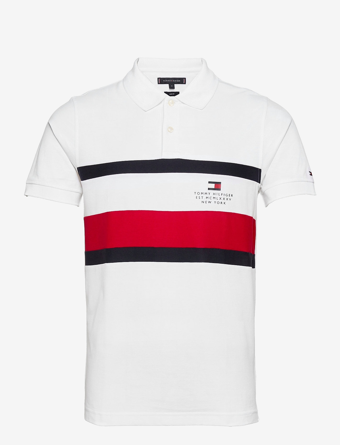 Tommy Hilfiger - CHEST STRIPE SLIM POLO - white - 0