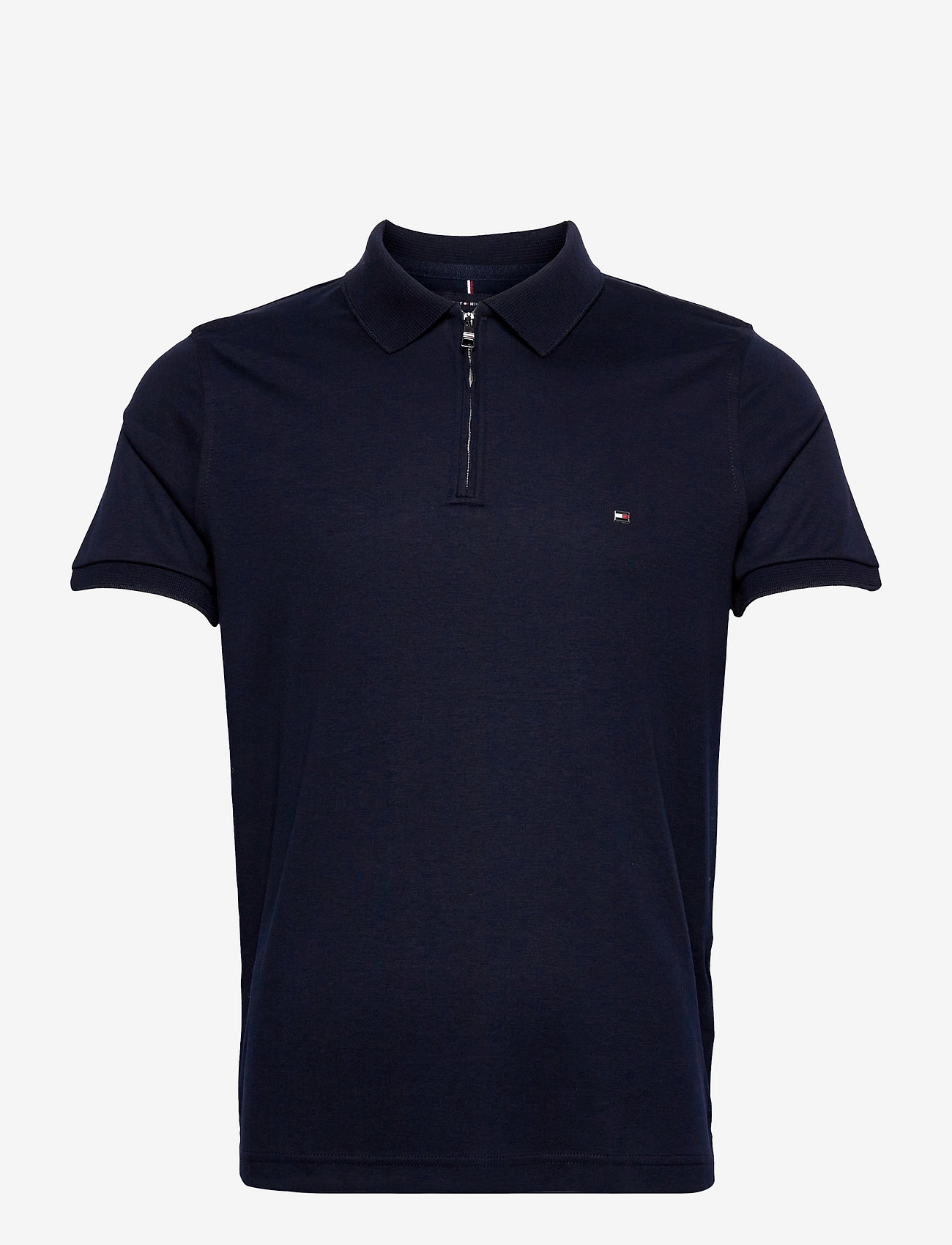 INTERLOCK ZIP SLIM POLO - DESERT SKY