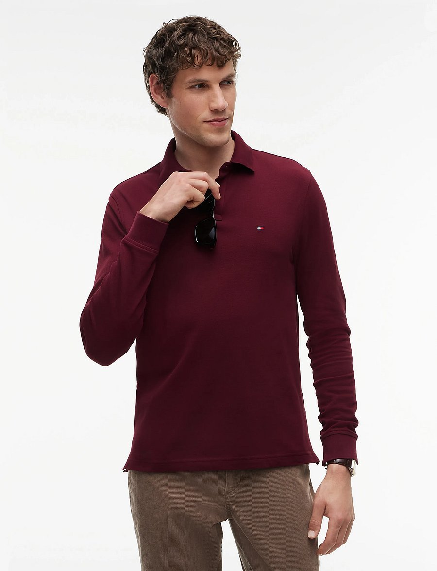 Tommy Hilfiger - 1985 REGULAR LS POLO - pikkade varrukatega polod - burgundy - 0