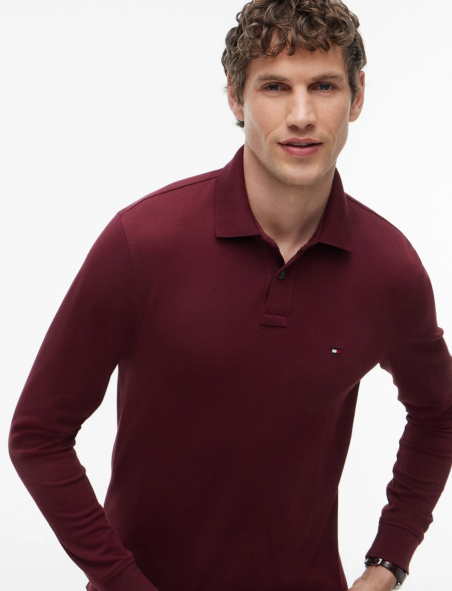 Tommy Hilfiger - 1985 REGULAR LS POLO - pikkade varrukatega polod - burgundy - 4