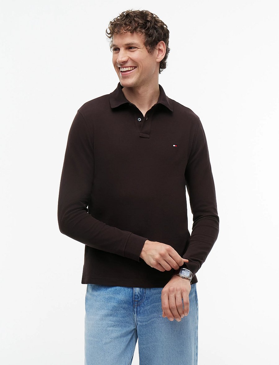 Tommy Hilfiger - 1985 REGULAR LS POLO - pikkade varrukatega polod - chocolate - 0