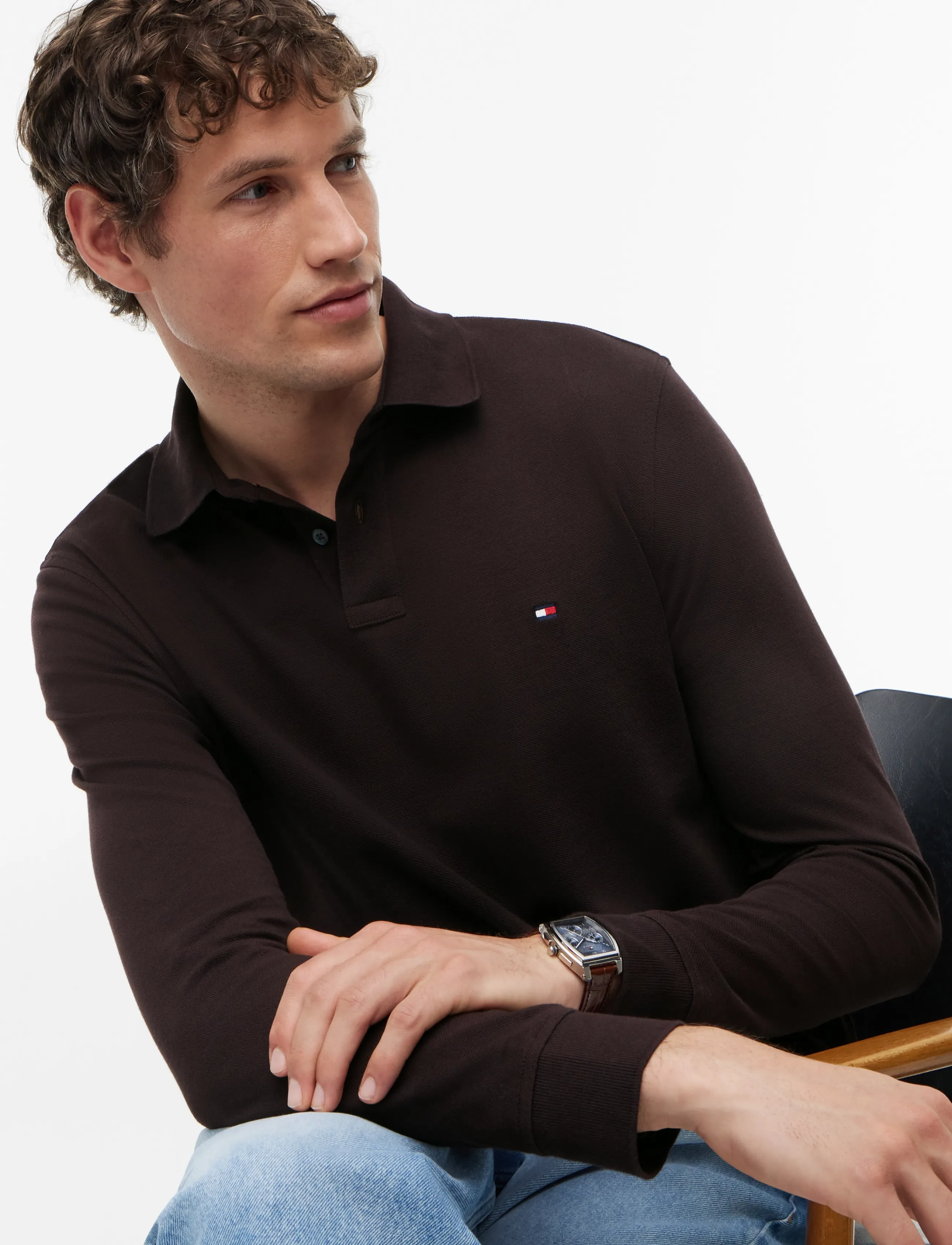 Tommy Hilfiger - 1985 REGULAR LS POLO - langærmede poloer - chocolate - 3