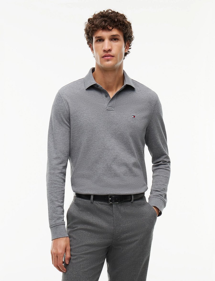 Tommy Hilfiger - 1985 REGULAR LS POLO - langärmelig - medium grey heather - 0